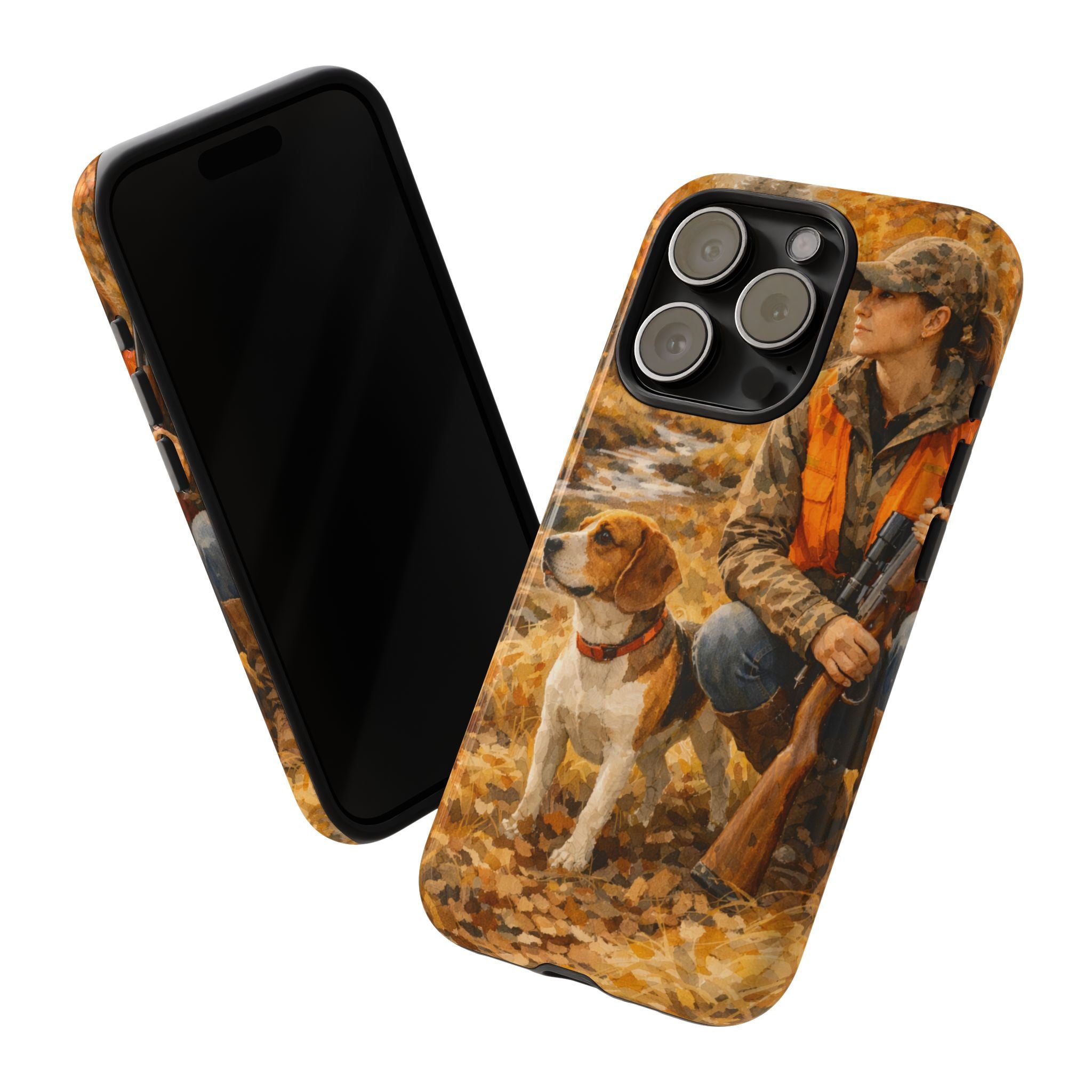 Hunter and Beagle Phone Case — Hunting Dog Autumn Camouflage iPhone Cover