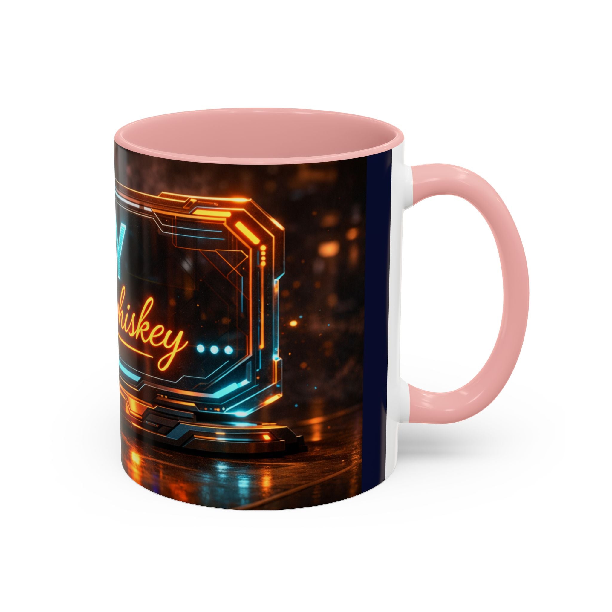 Coffee Mug — Neon Sign “May Contain Whiskey” Accent Mug (11/15 oz)