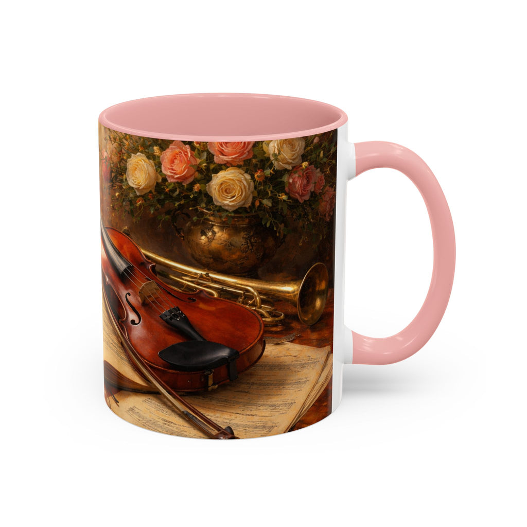 Classical Music Coffee Mug – Classical Music Floral Design (11/15 oz)