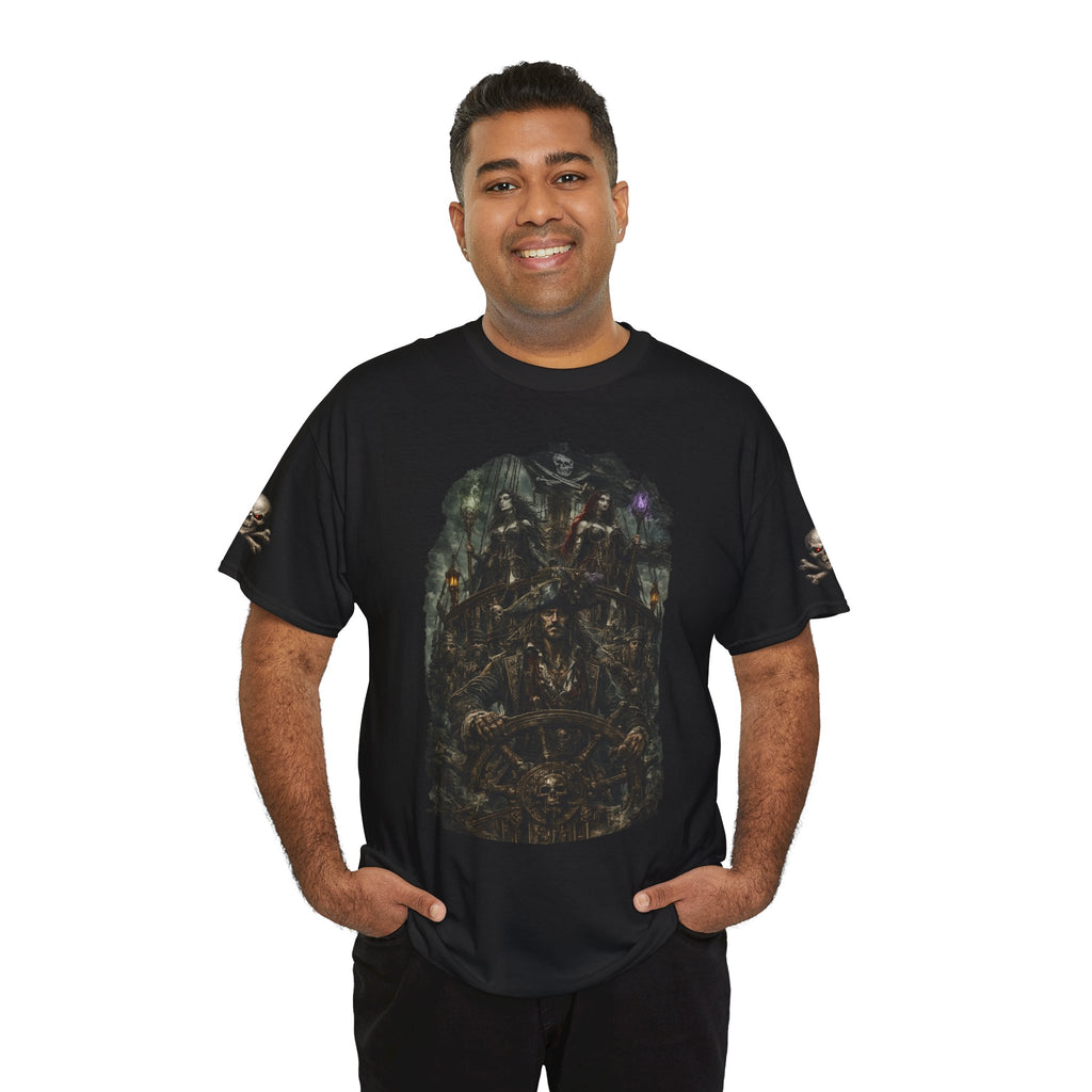 Premium Dark Pirate Mutineer T-Shirt — Dark Skull & Nautical Gothic Graphic Tee