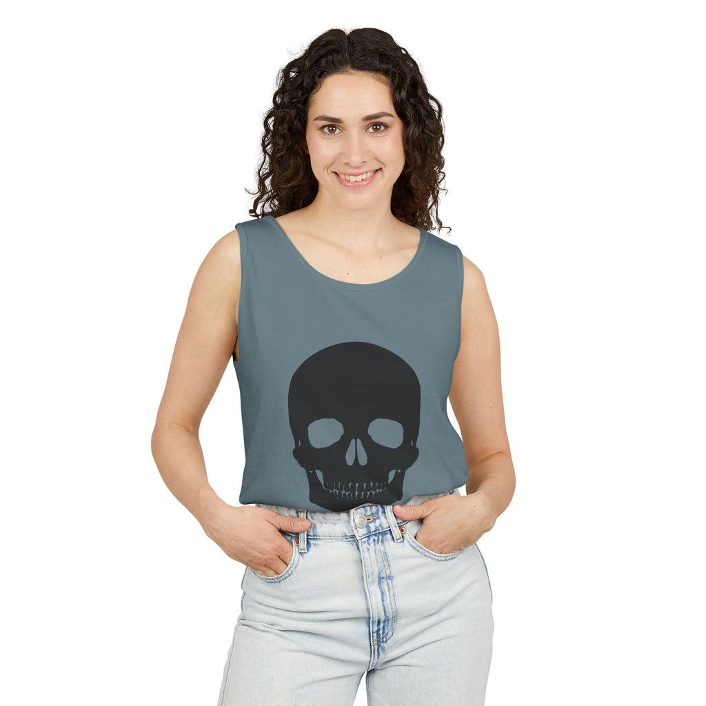 Skull Graphic Tank Top — Bold Black Skull Summer Vest