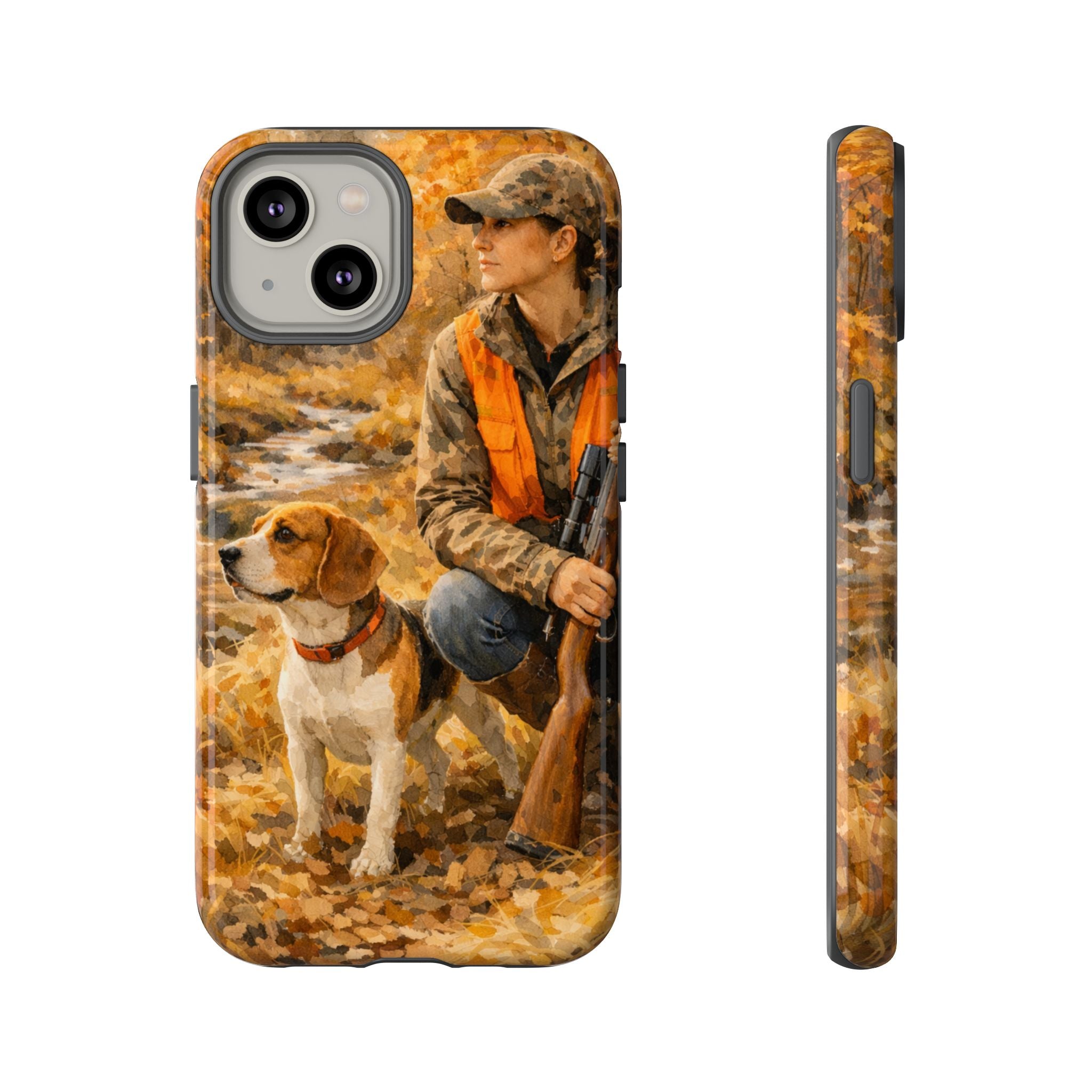 Hunter and Beagle Phone Case — Hunting Dog Autumn Camouflage iPhone Cover