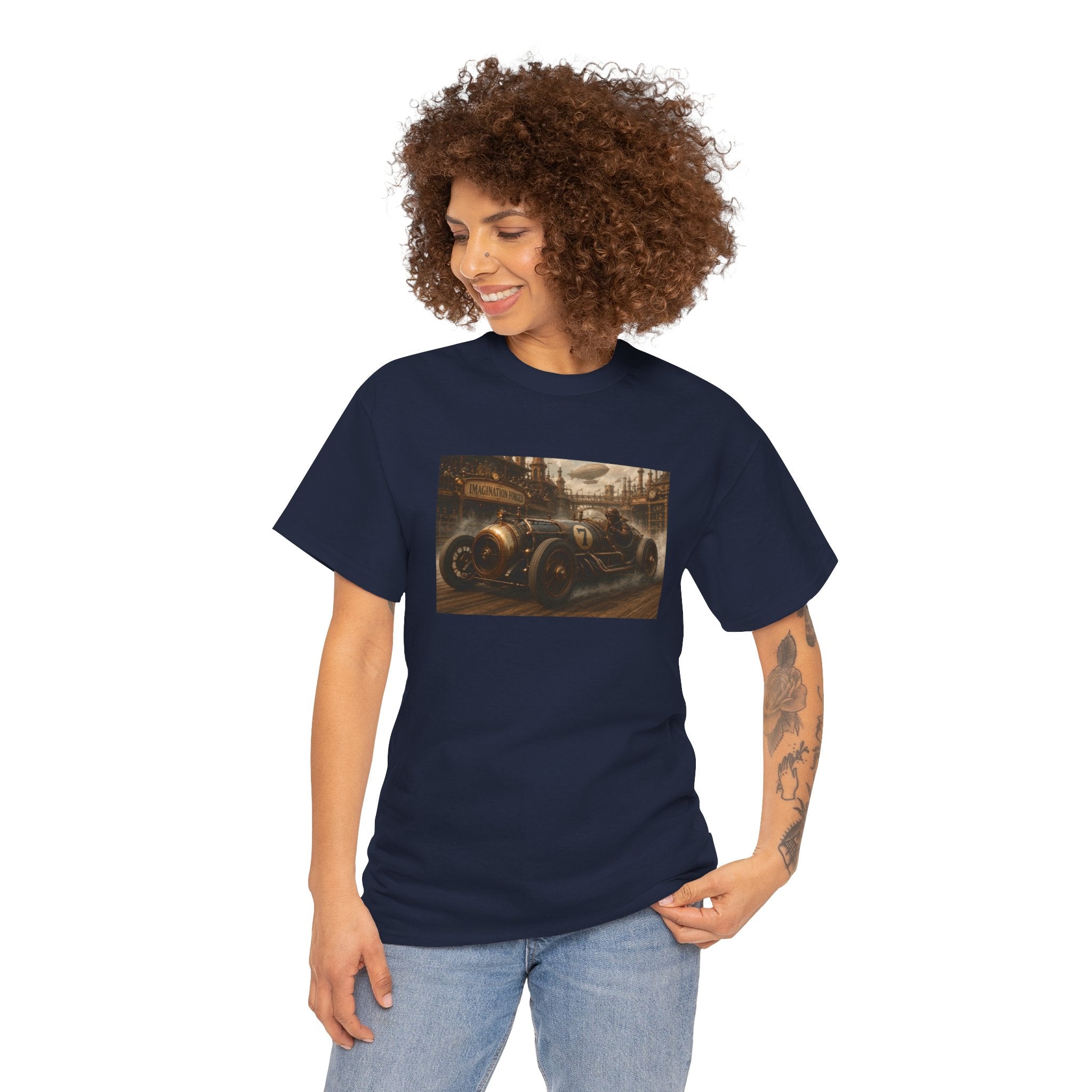 Steampunk Racecar Tee — Classic Antique Car Graphic T-Shirt