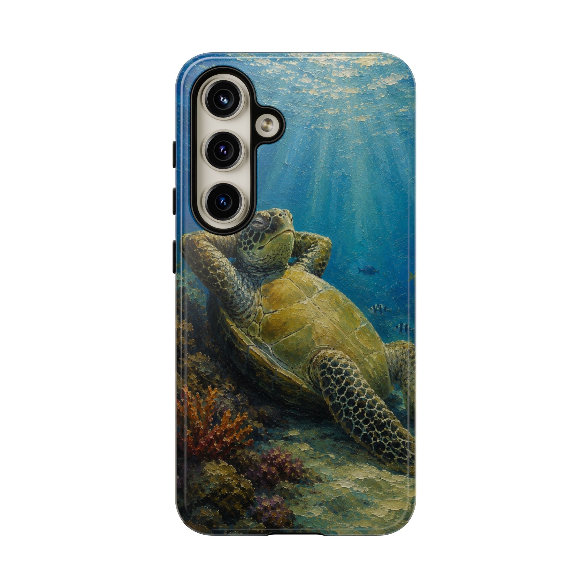 Sea Turtle Relaxation Phone Case — Ocean Underwater Art Protective Tough Case