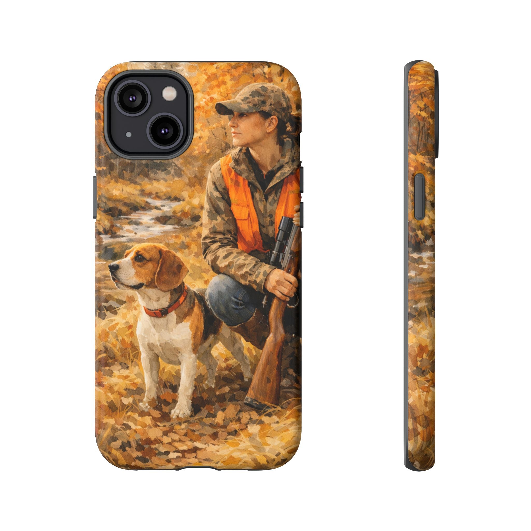 Hunter and Beagle Phone Case — Hunting Dog Autumn Camouflage iPhone Cover