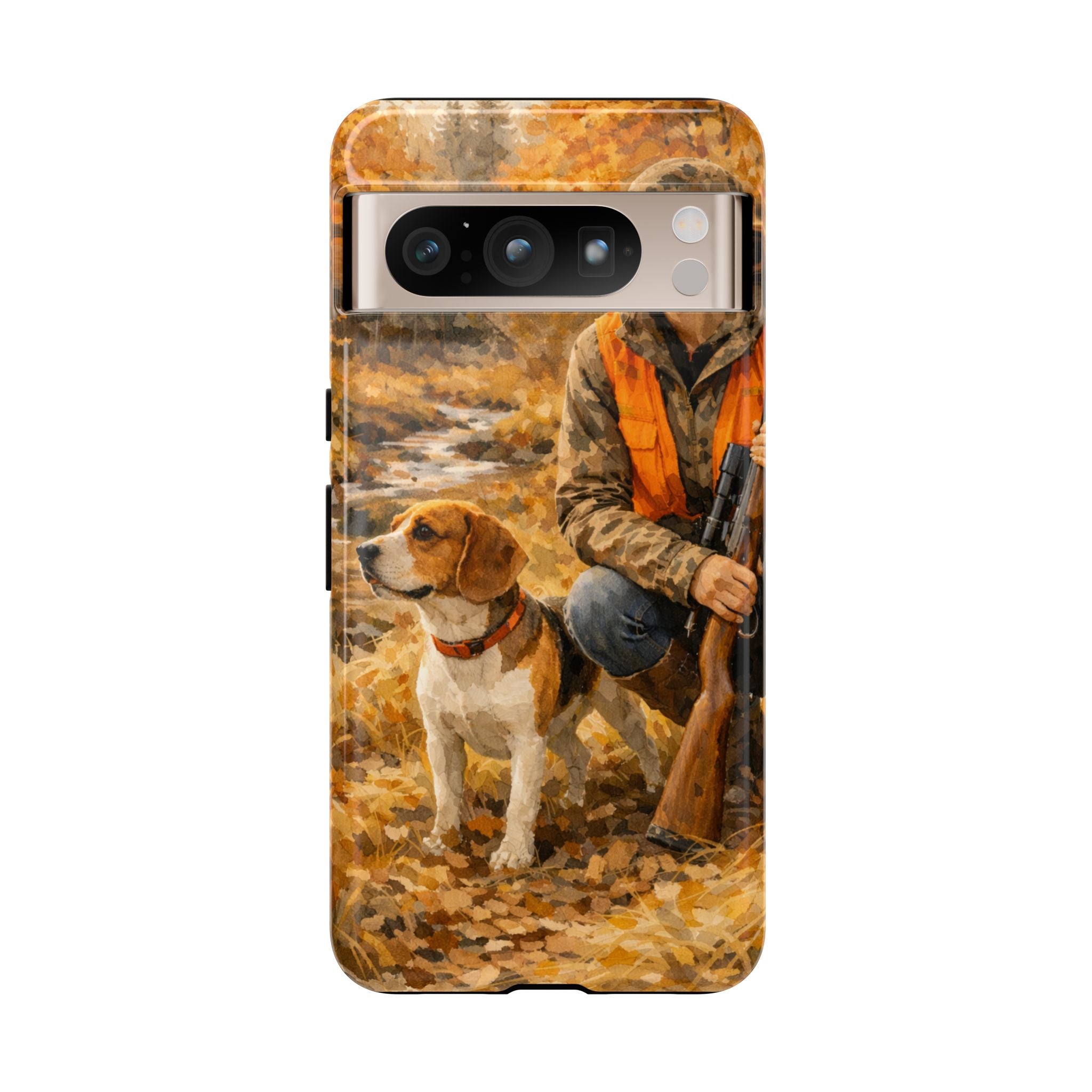 Hunter and Beagle Phone Case — Hunting Dog Autumn Camouflage iPhone Cover