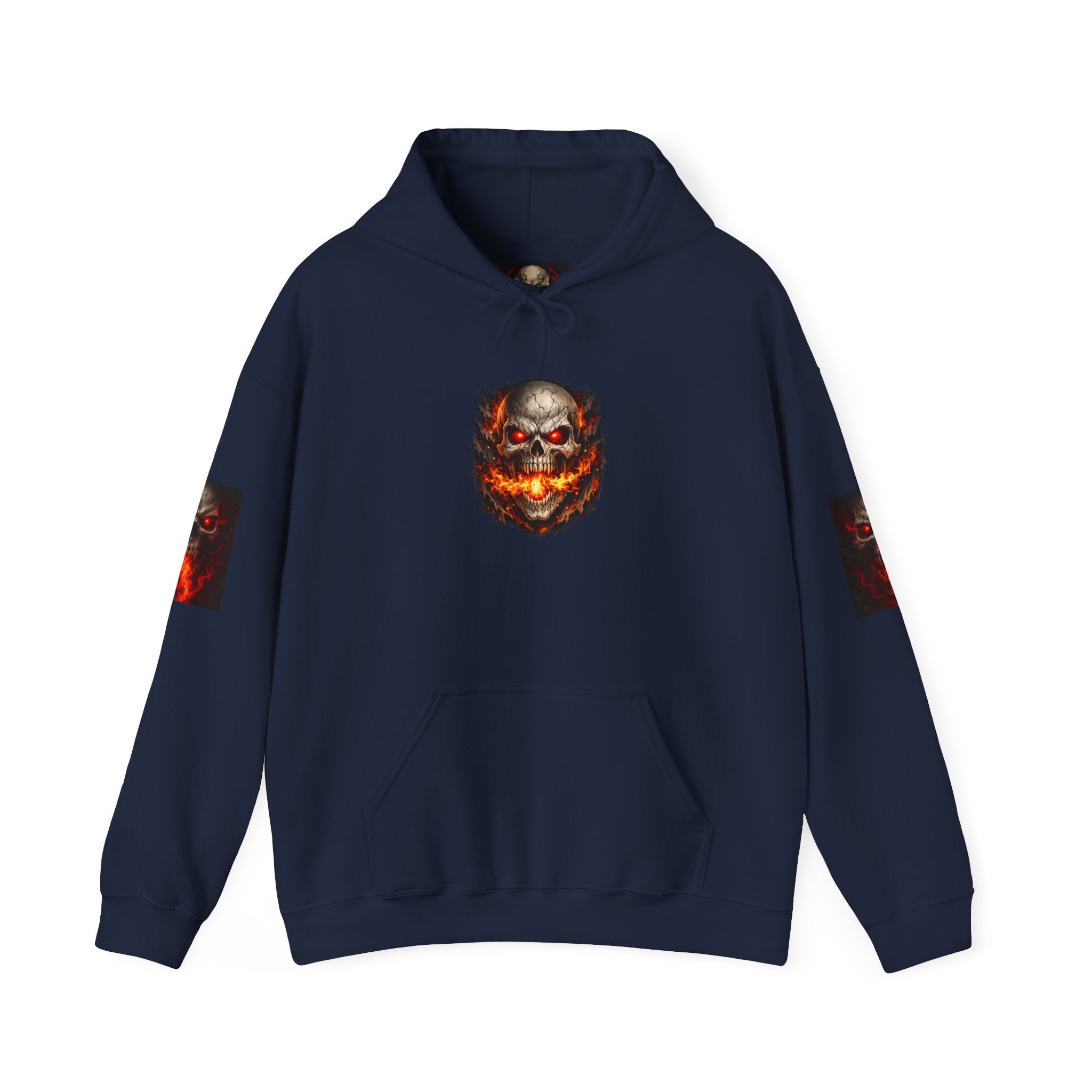 Devil's Reject Hoodie — Fiery Skull Graphic Pullover