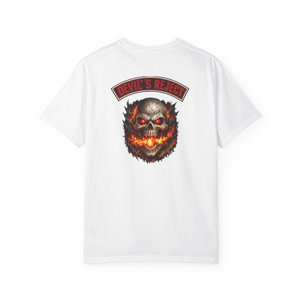 Premium Devil's Reject Skull T-Shirt — Flaming Skull Graphic Tee