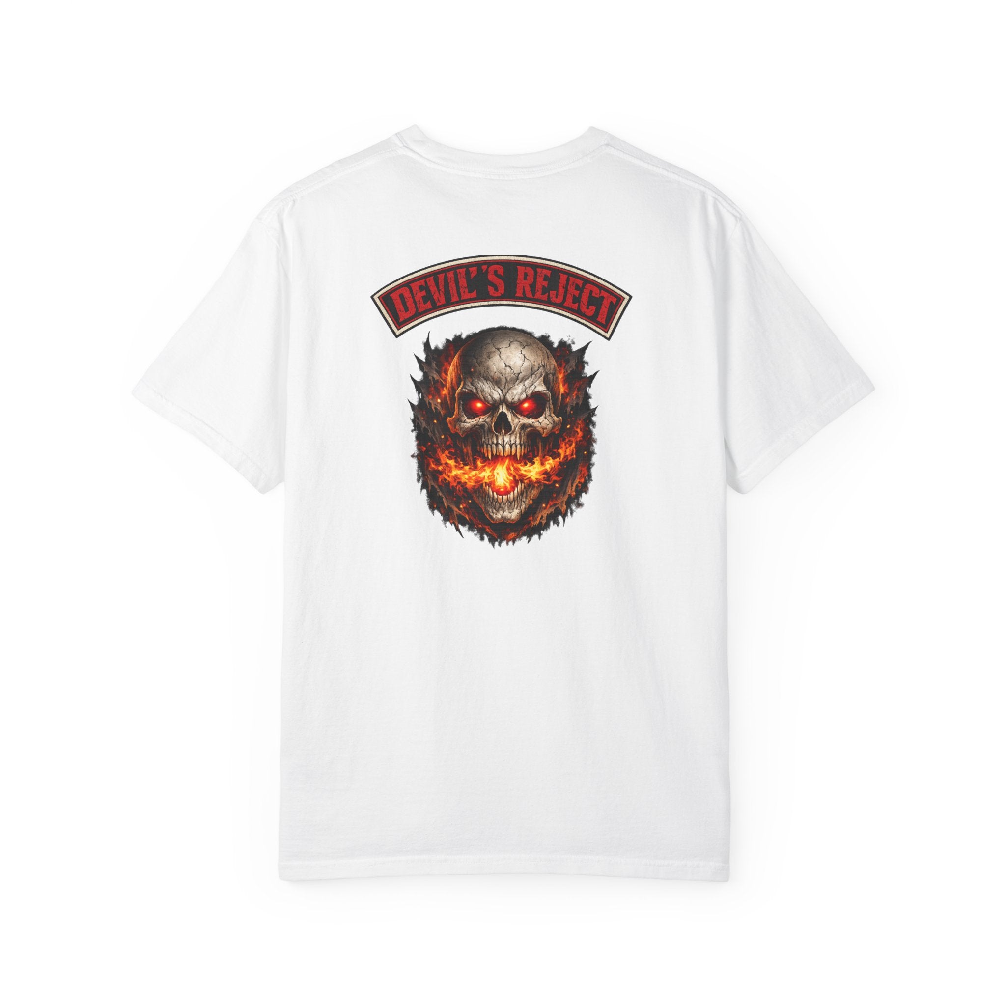 Premium Devil's Reject Skull T-Shirt — Flaming Skull Graphic Tee
