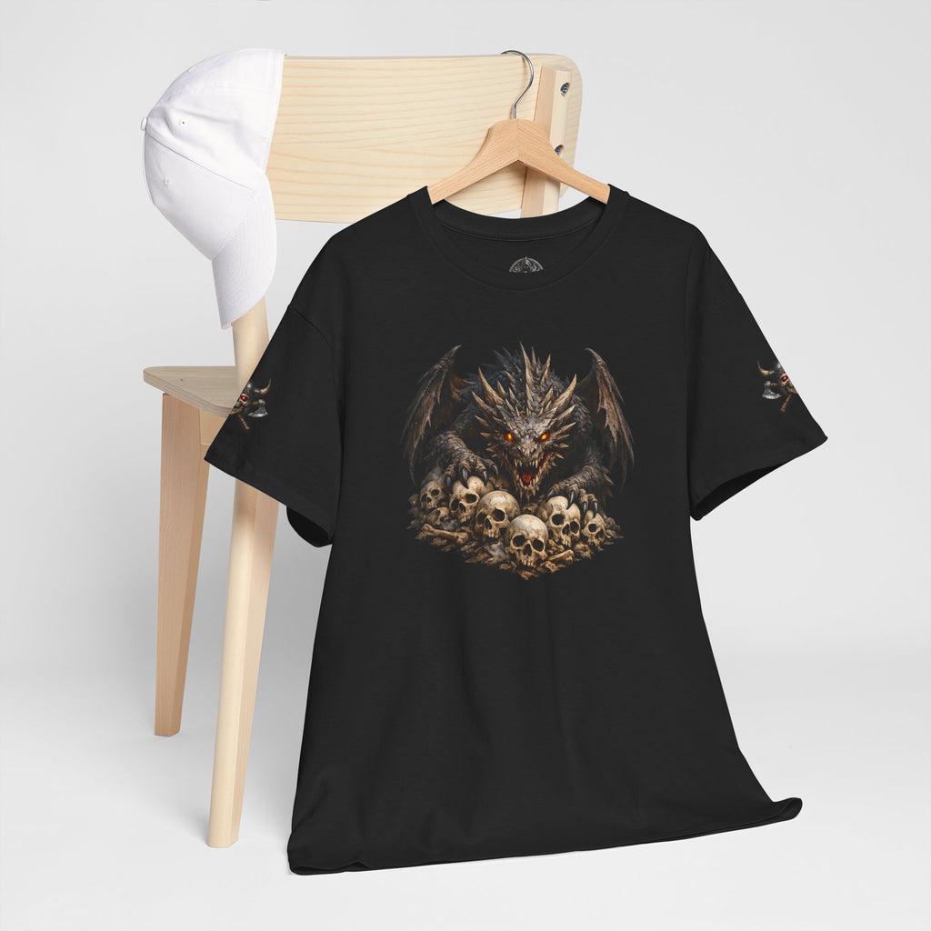 Premium Dragon Skull T-Shirt — Dark Fantasy Graphic Tee for Gothic & Metal Fans