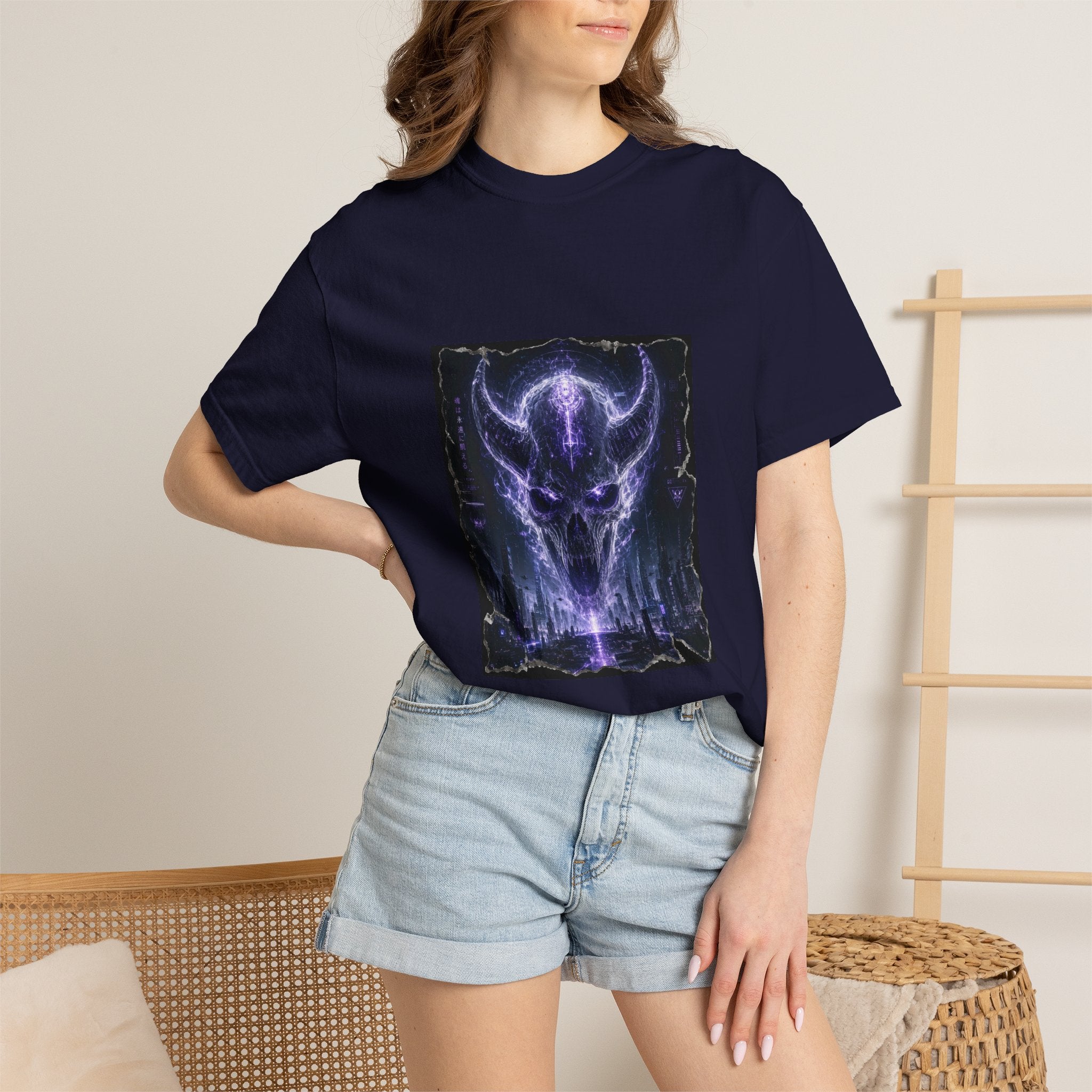 Ethereal Demon Skull T-Shirt — Cyber Goth Graphic Tee