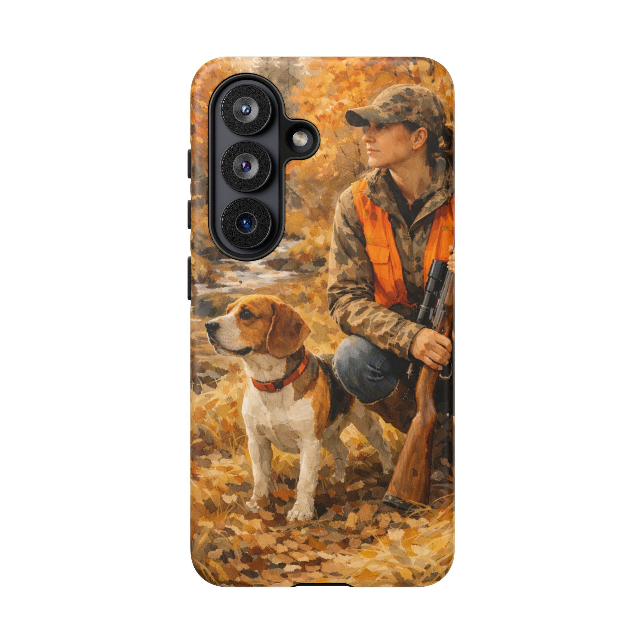 Hunter and Beagle Phone Case — Hunting Dog Autumn Camouflage iPhone Cover