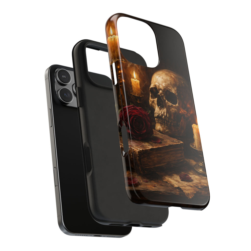 Skull & Candle Tough Phone Case — Memento Mori Protective Cover