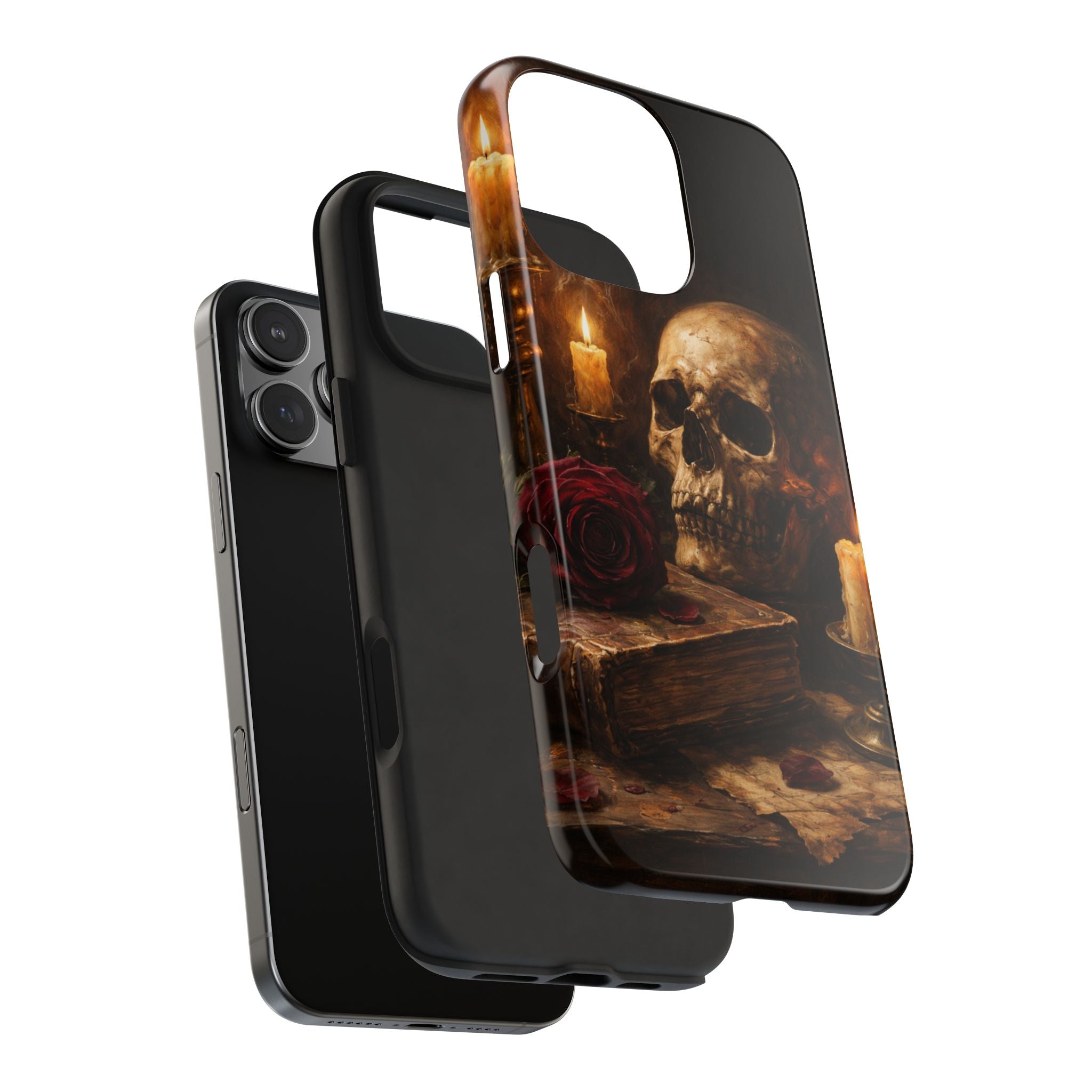 Skull & Candle Tough Phone Case — Memento Mori Protective Cover