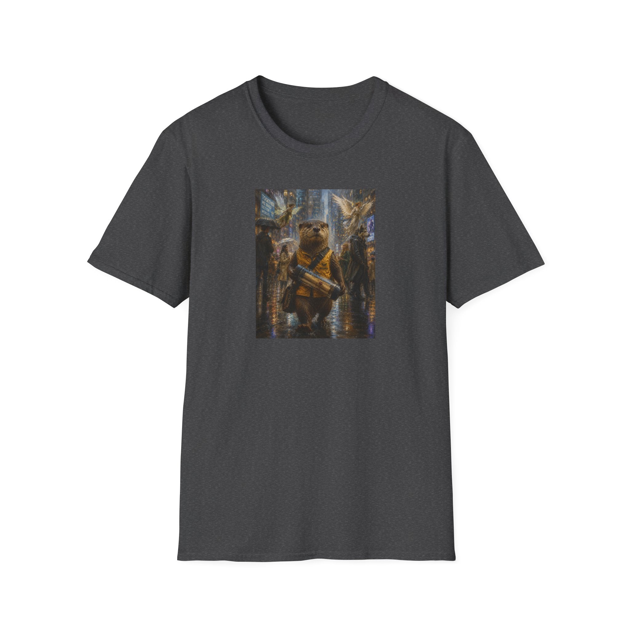 Messenger Otter Graphic Tee — Whimsical Otter Art Shirt