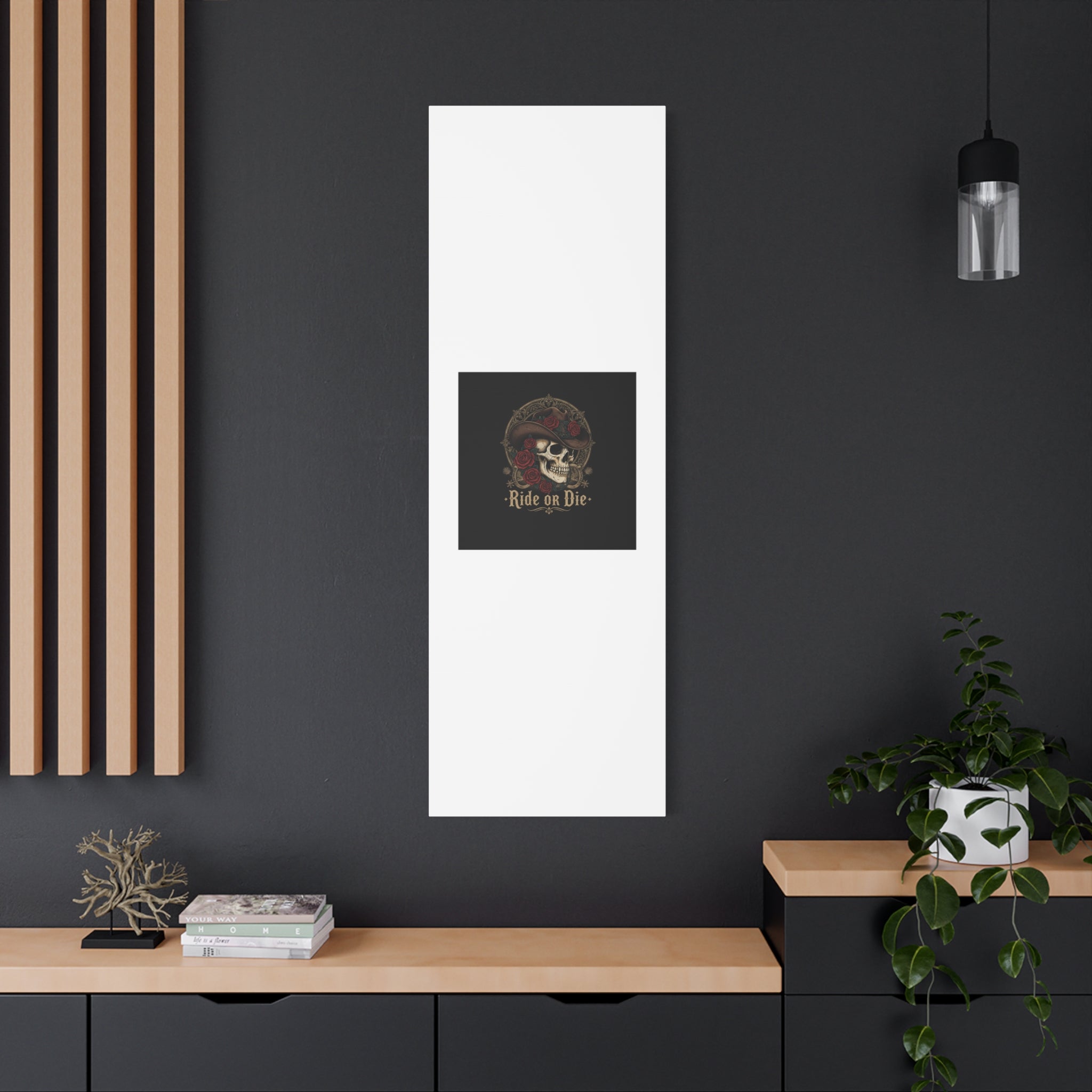 Ride or Die Skull Canvas | Western Skull Art, Gothic Americana