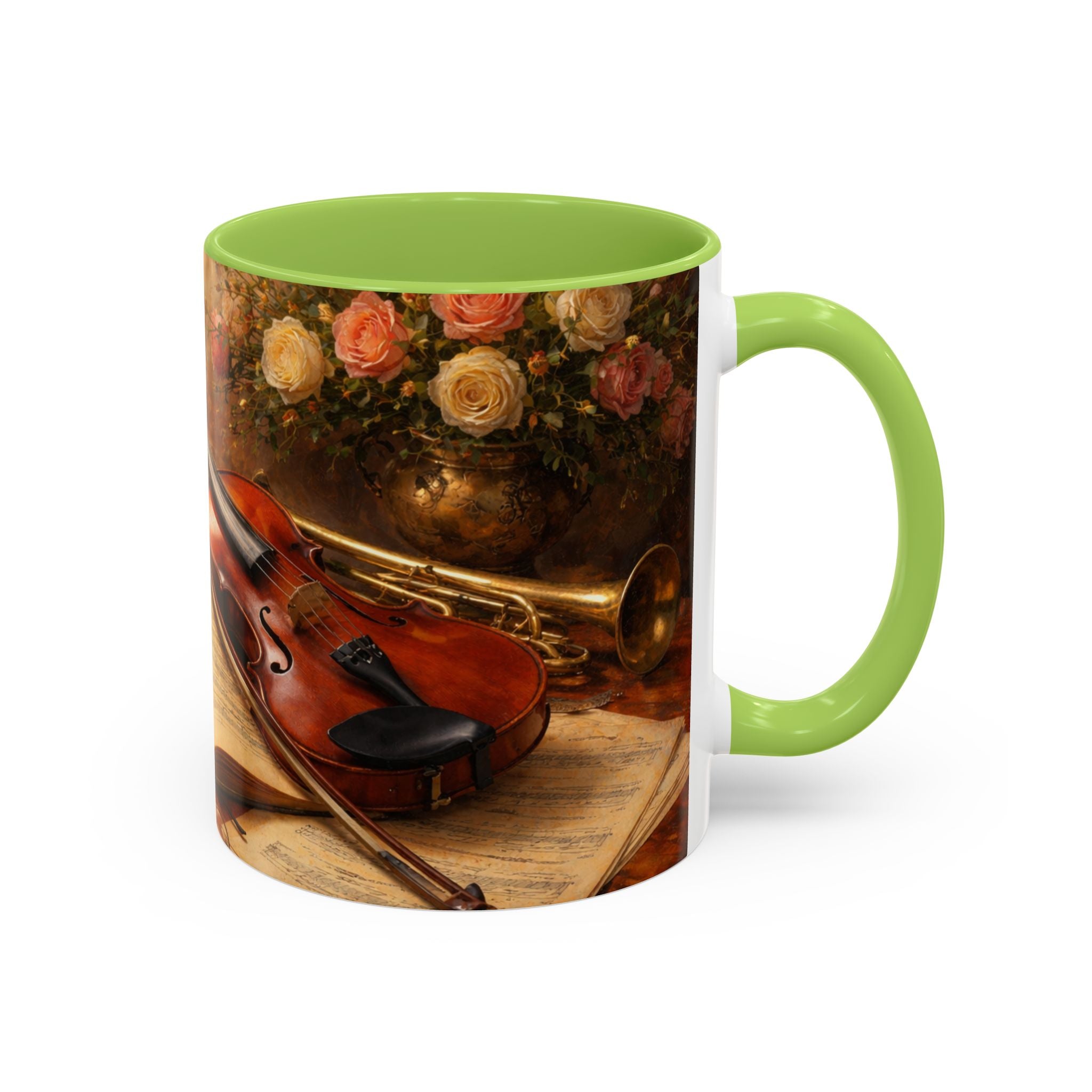 Classical Music Coffee Mug – Classical Music Floral Design (11/15 oz)