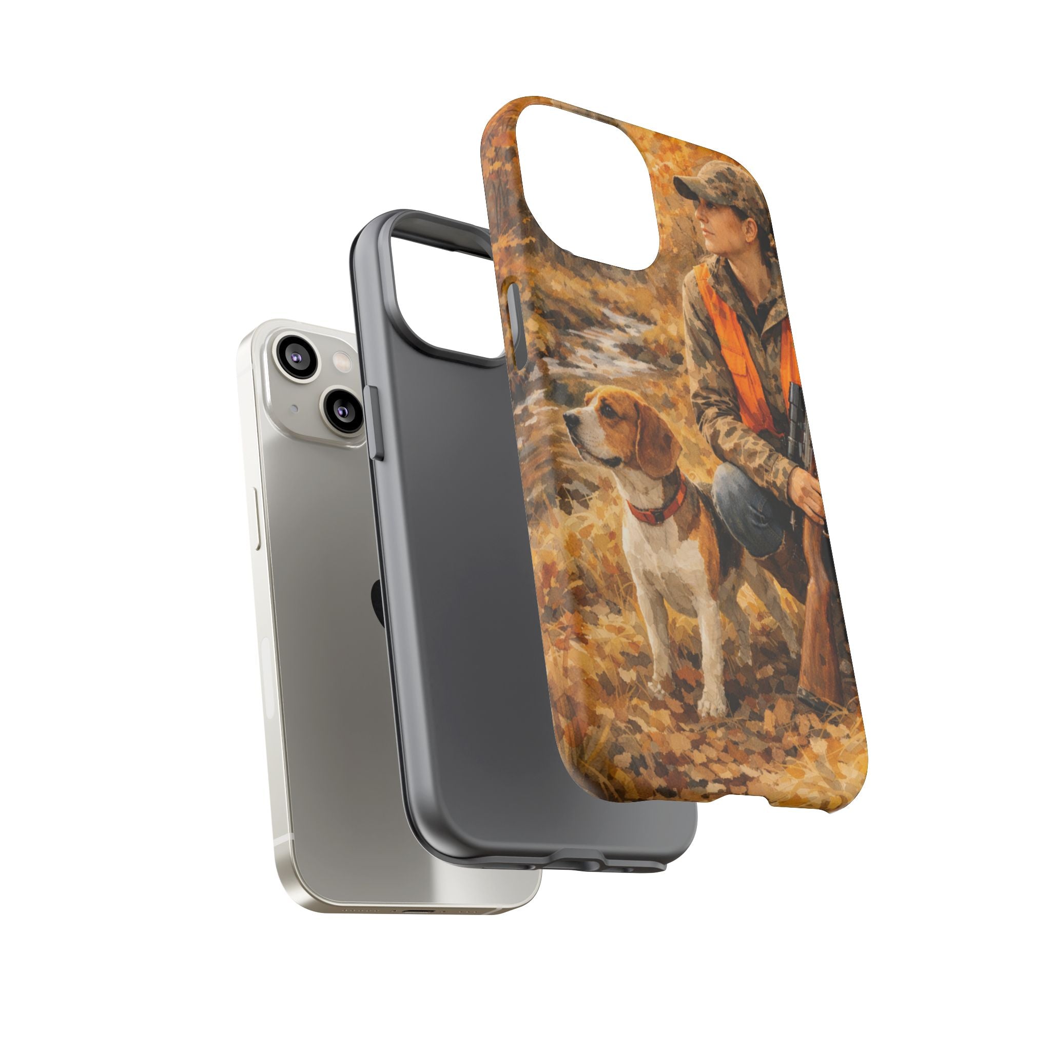 Hunter and Beagle Phone Case — Hunting Dog Autumn Camouflage iPhone Cover
