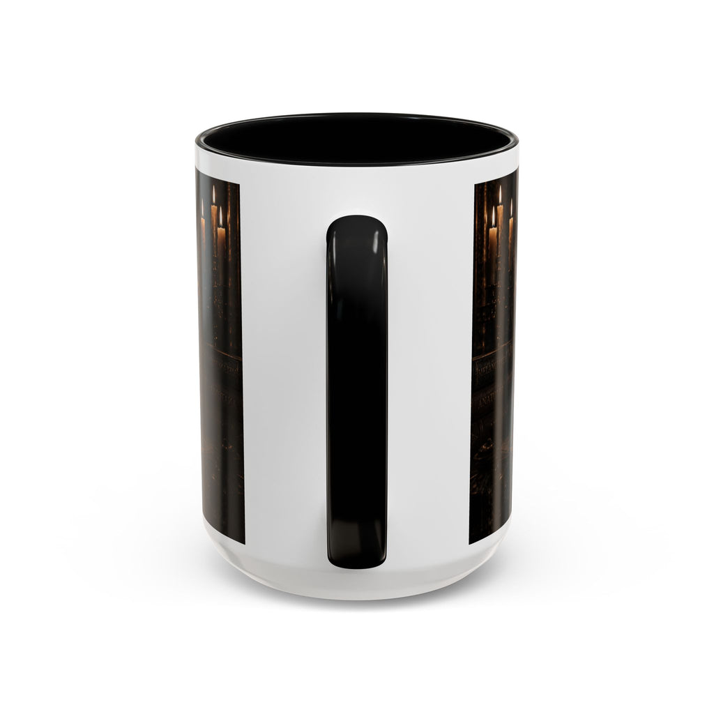 Gothic Skull Coffee Mug — Candlelit Occult Library Accent Mug (11/15oz)