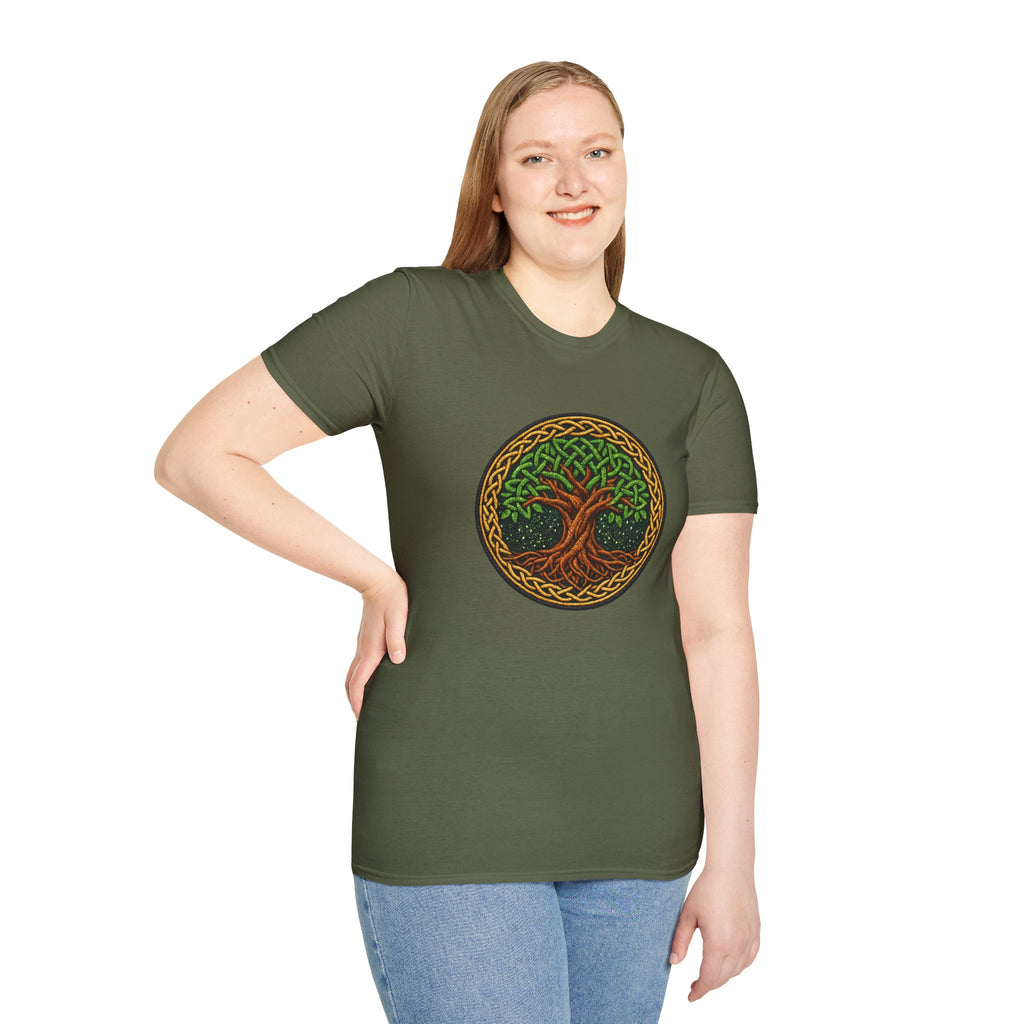 Celtic Tree of Life T‑Shirt — Green Knotwork Nature Tee