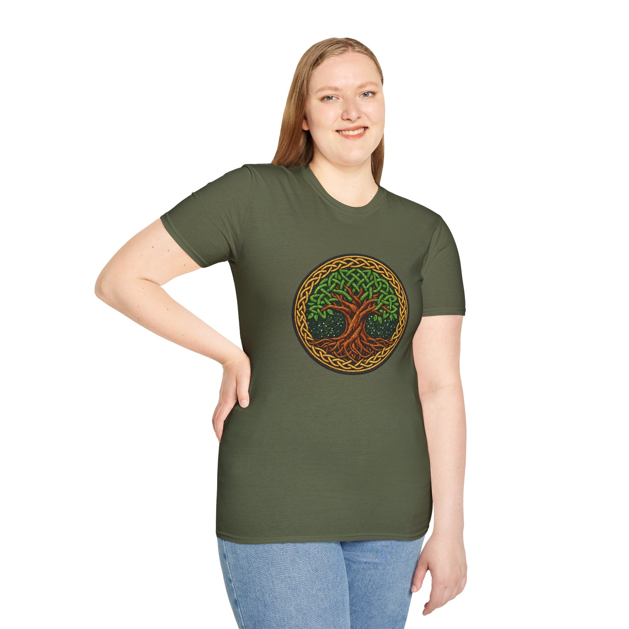 Celtic Tree of Life T‑Shirt — Green Knotwork Nature Tee
