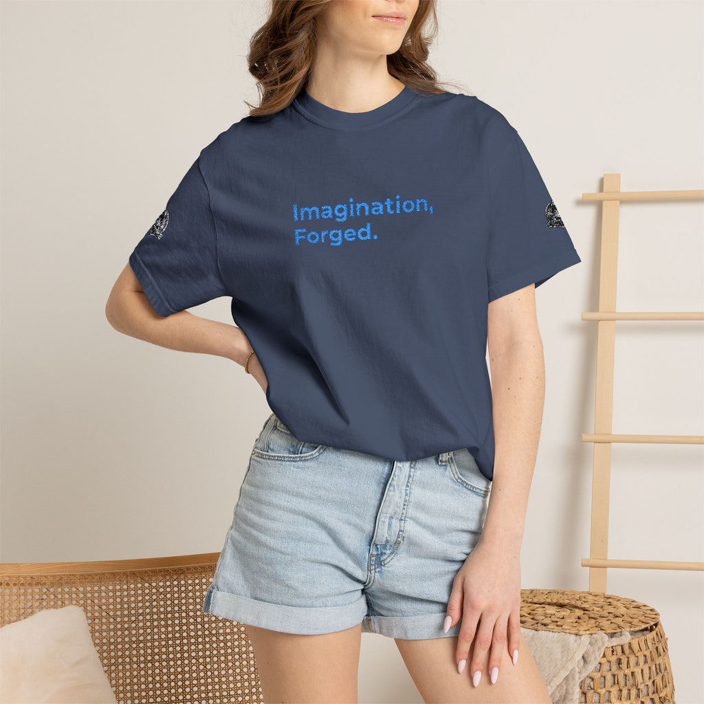 Premium Edition Imagination, Forged. Embroidered Tee — Graphic Garment-Dyed T-Shirt
