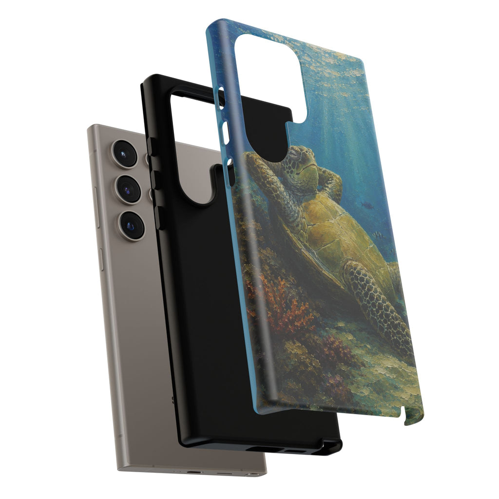 Sea Turtle Relaxation Phone Case — Ocean Underwater Art Protective Tough Case