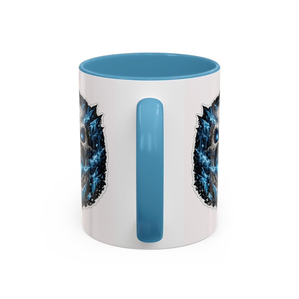 Blue Lightning Skull Accent Coffee Mug – Gothic Horror Coffee Cup (11/15oz)