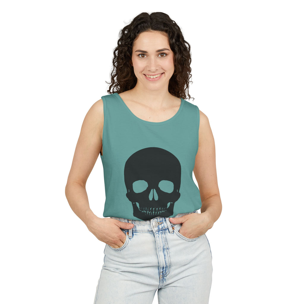 Skull Graphic Tank Top — Bold Black Skull Summer Vest