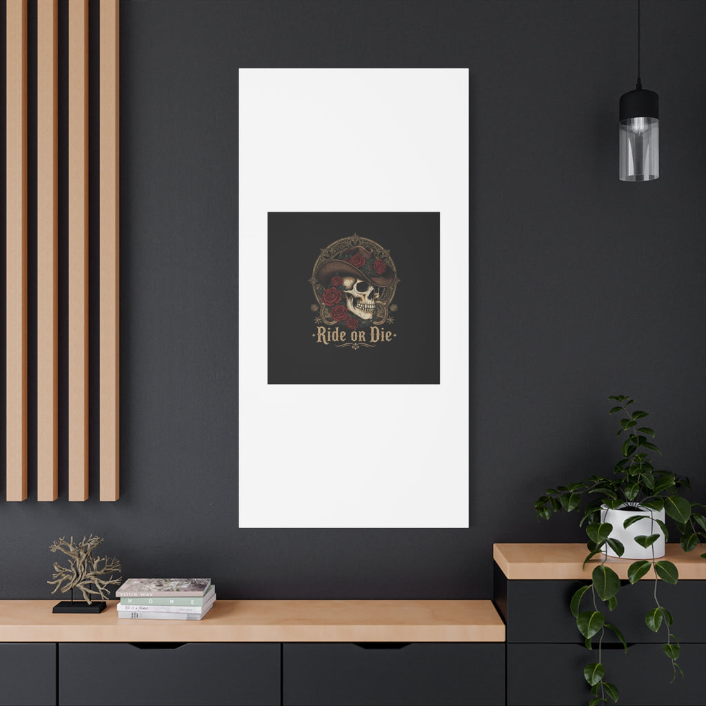 Ride or Die Skull Canvas | Western Skull Art, Gothic Americana