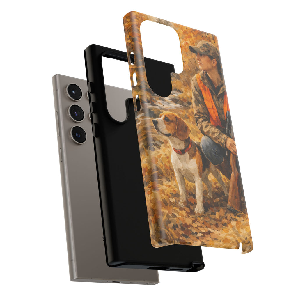 Hunter and Beagle Phone Case — Hunting Dog Autumn Camouflage iPhone Cover
