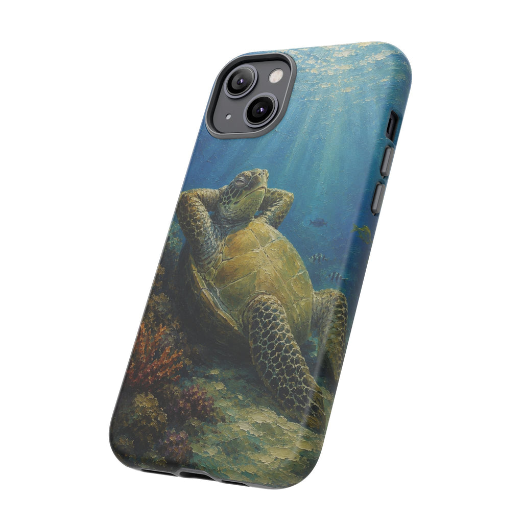 Sea Turtle Relaxation Phone Case — Ocean Underwater Art Protective Tough Case