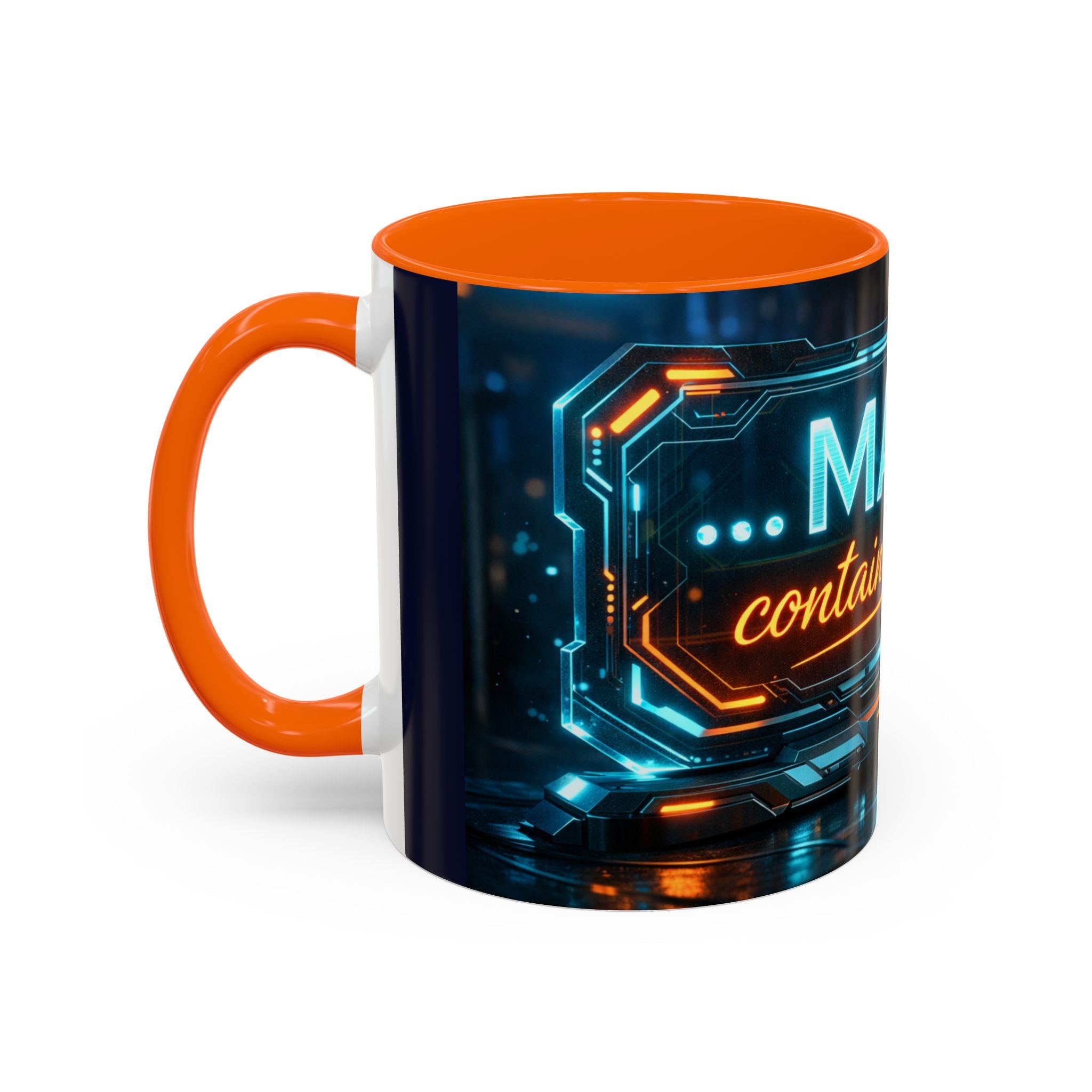 Coffee Mug — Neon Sign “May Contain Whiskey” Accent Mug (11/15 oz)