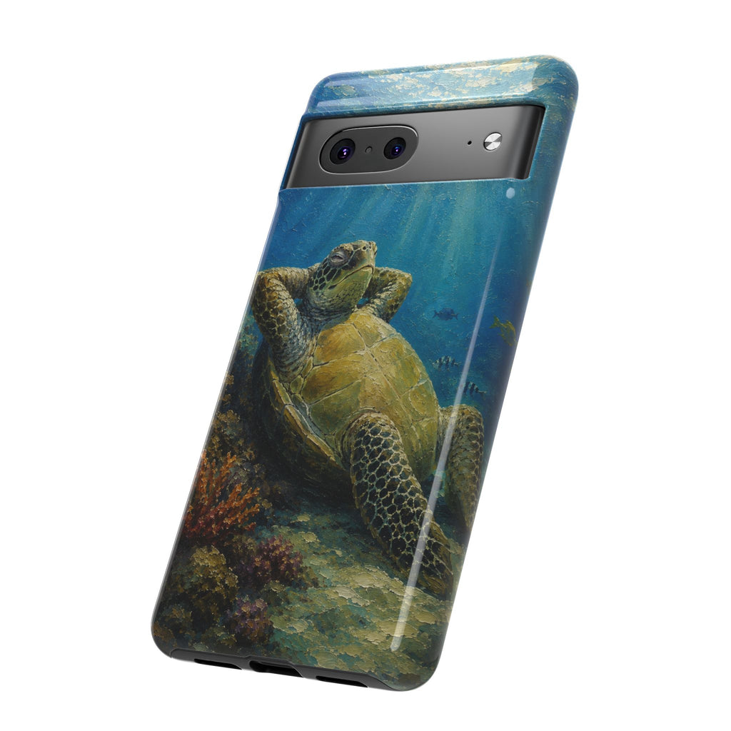 Sea Turtle Relaxation Phone Case — Ocean Underwater Art Protective Tough Case