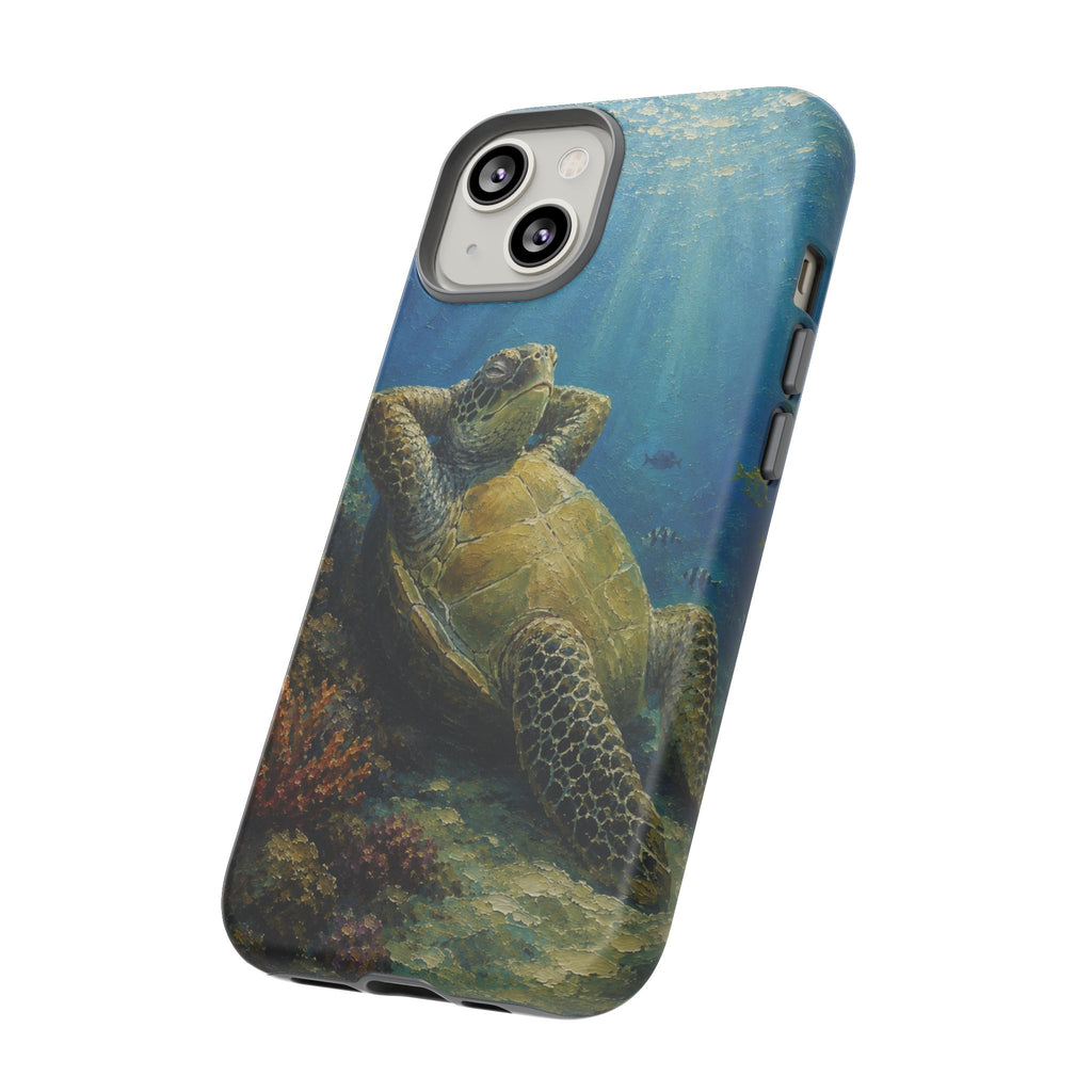 Sea Turtle Relaxation Phone Case — Ocean Underwater Art Protective Tough Case