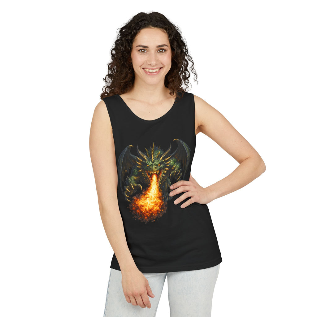 Dragon Fire Tank Top — Flaming Dragon Graphic Tank