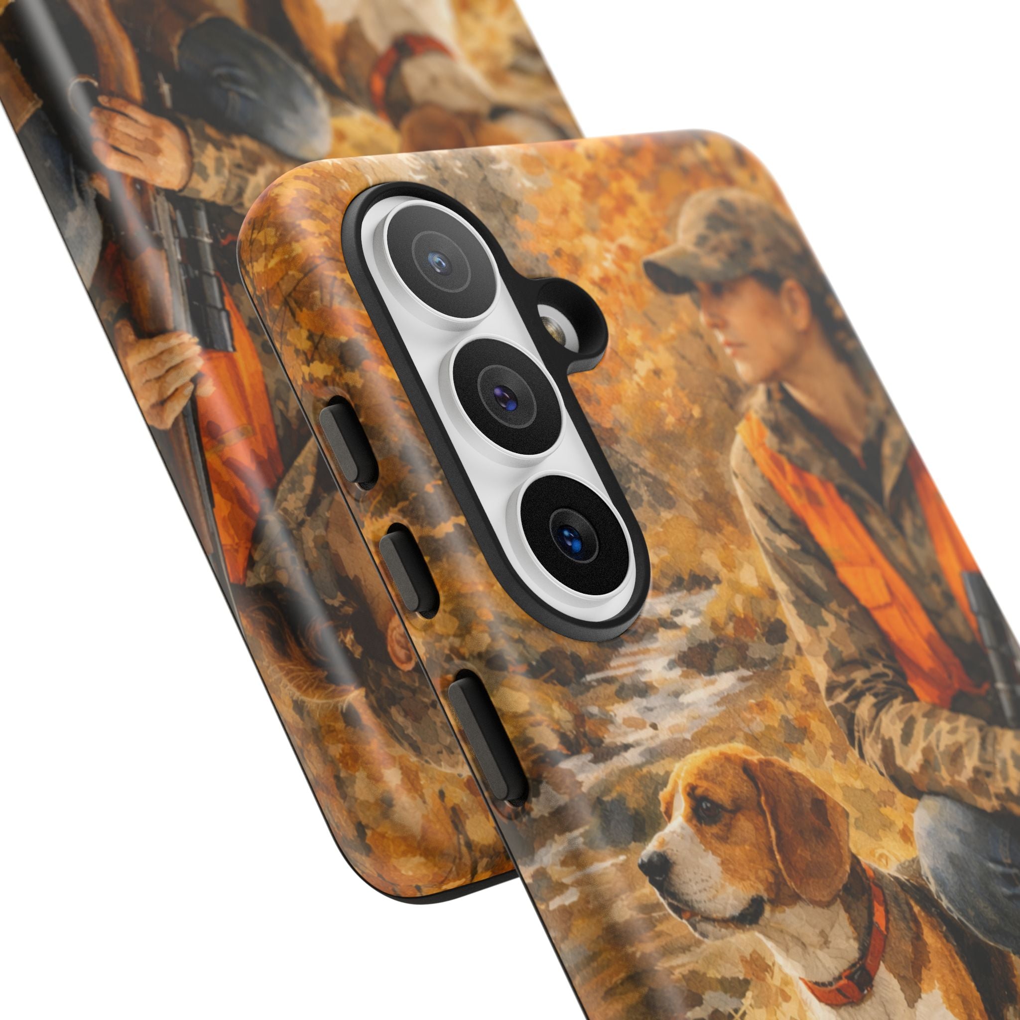 Hunter and Beagle Phone Case — Hunting Dog Autumn Camouflage iPhone Cover