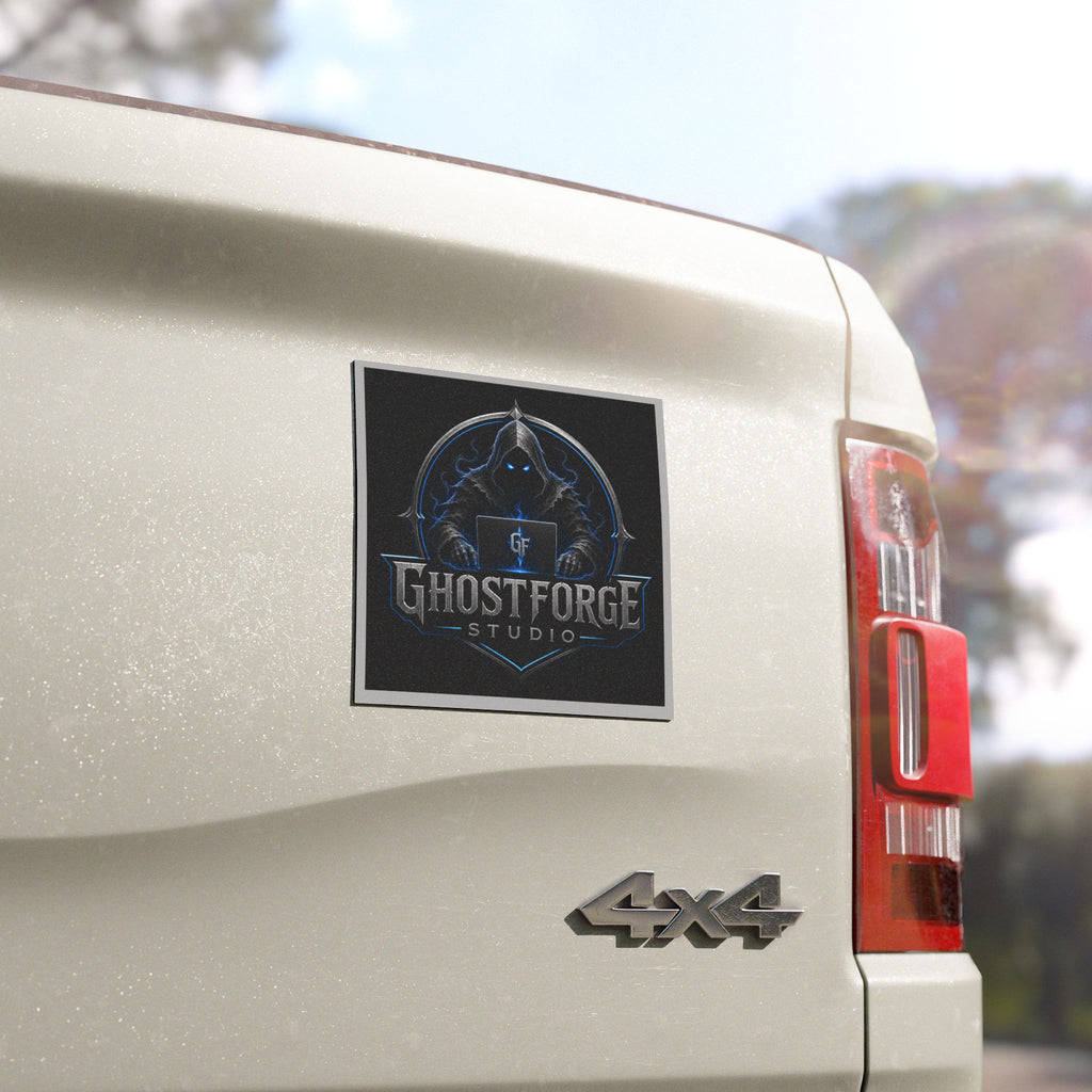 GhostForge Studio Car Magnet — Dark Hooded Logo Automotive Decal