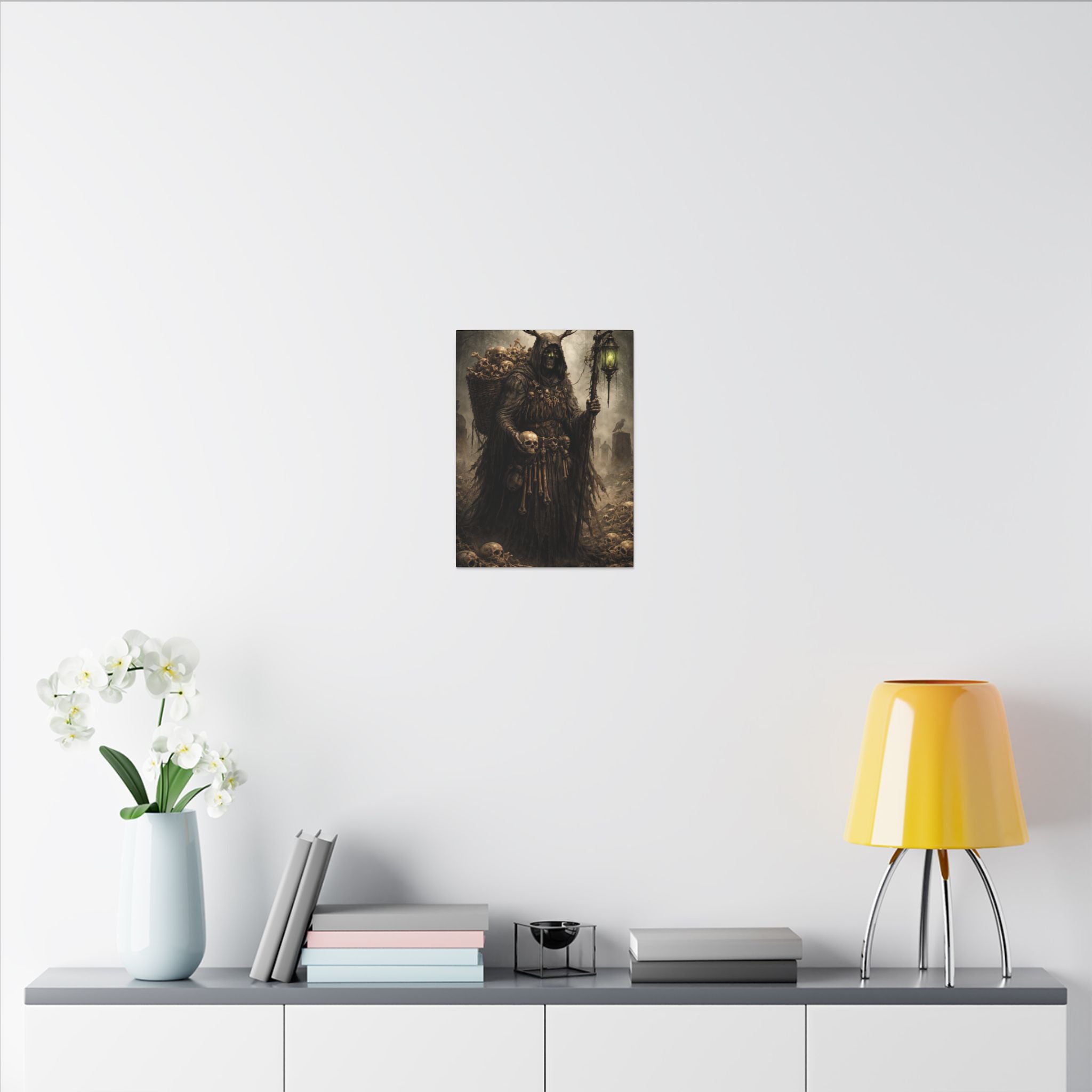 Bone Collector Canvas Print — Gothic Skull-Wraith Wall Art