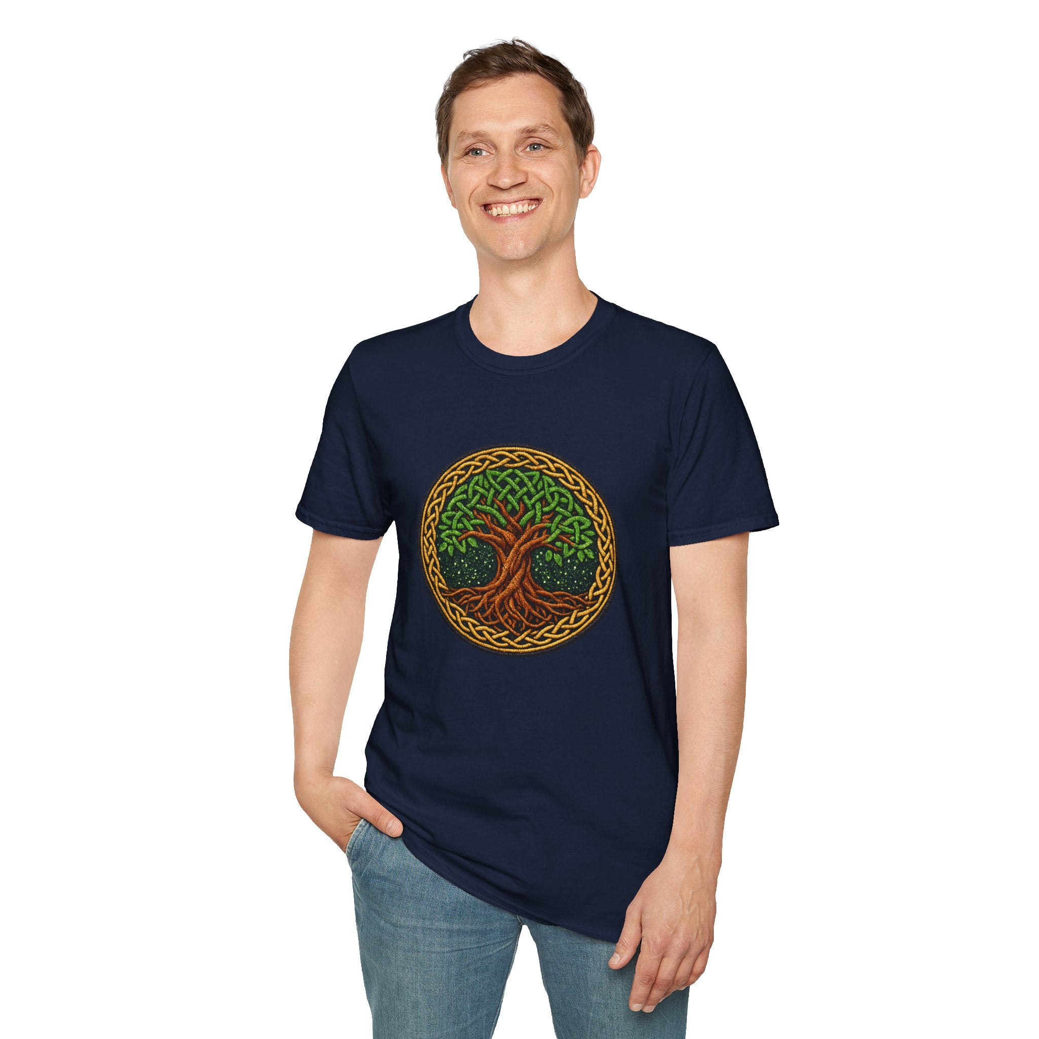 Celtic Tree of Life T‑Shirt — Green Knotwork Nature Tee