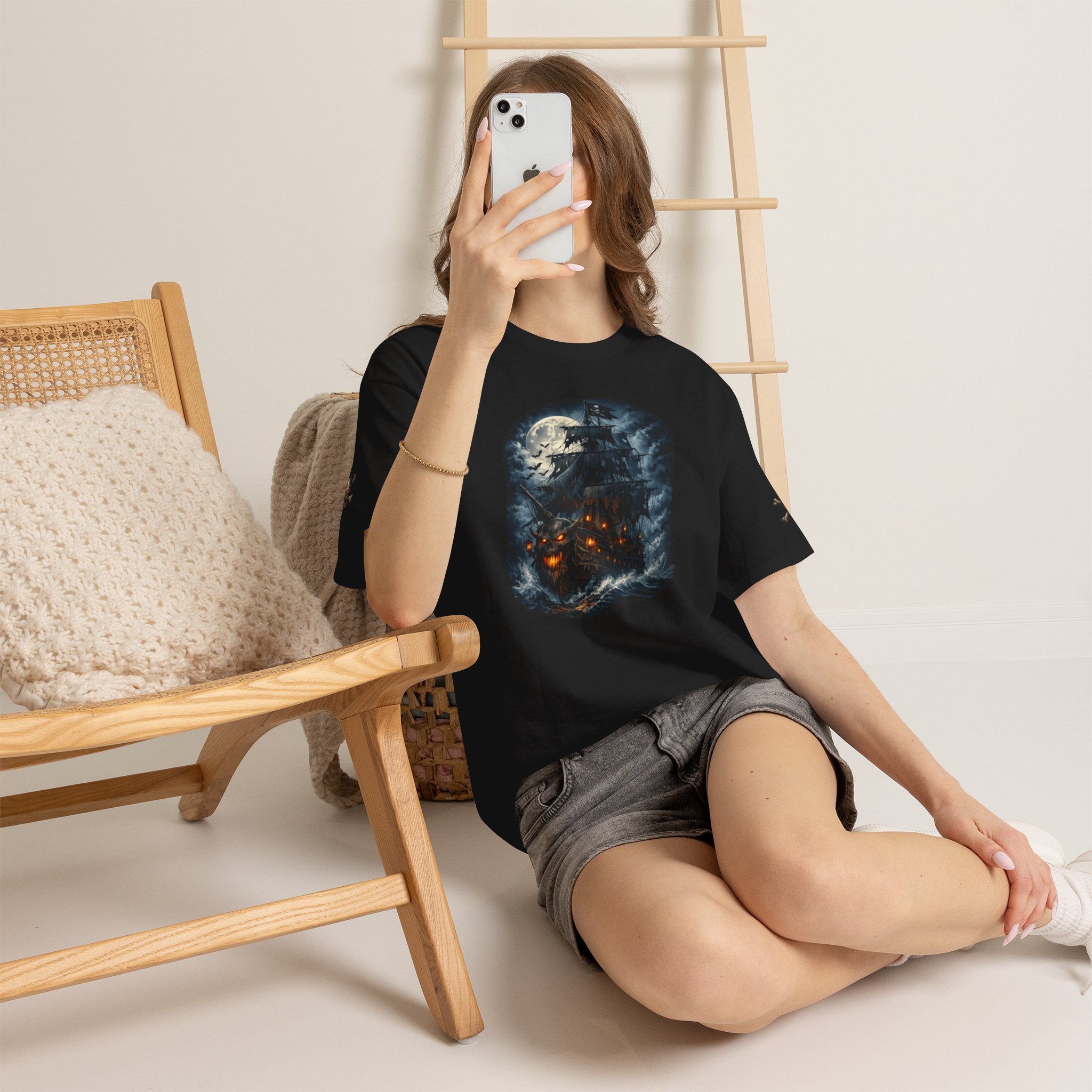 Premium Pirate Tee — Blackhearts Inc. Ghost Ship Graphic T‑Shirt