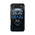 Cyber Skull Tough Phone Case — Blue LED Scary Robot Skull iPhone Case