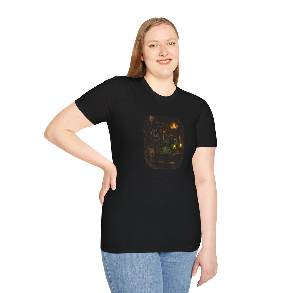 Absinthe Bar Vintage Night Tee — Gothic Apothecary Cocktail Shirt