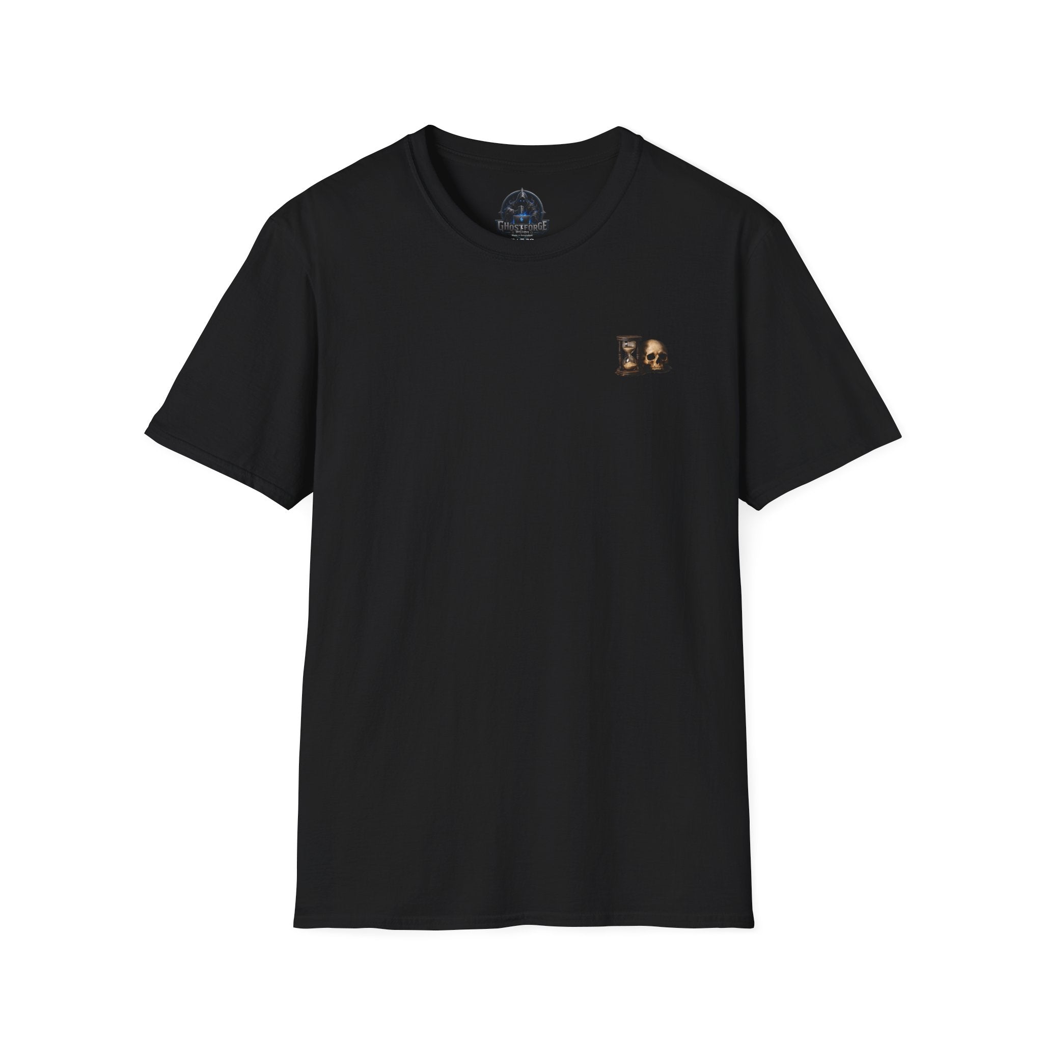 Premium Memento Mori T-Shirt — Skull & Hourglass Gothic Tee