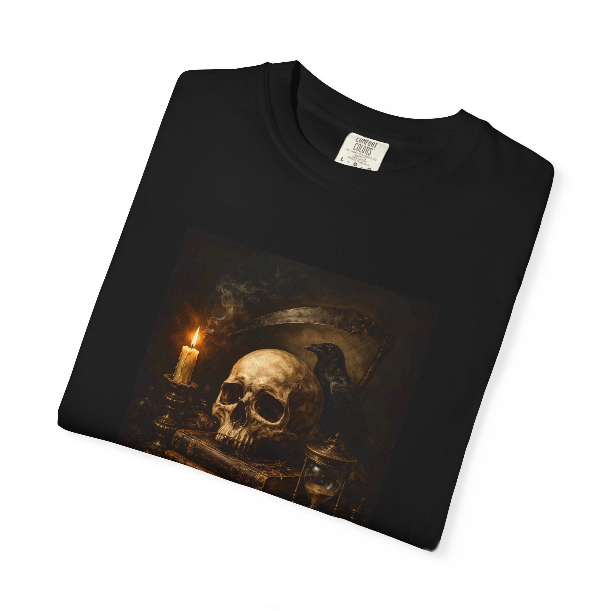 Skull & Candle - Memento Mori T-Shirt — Vintage Vanitas Art Tee