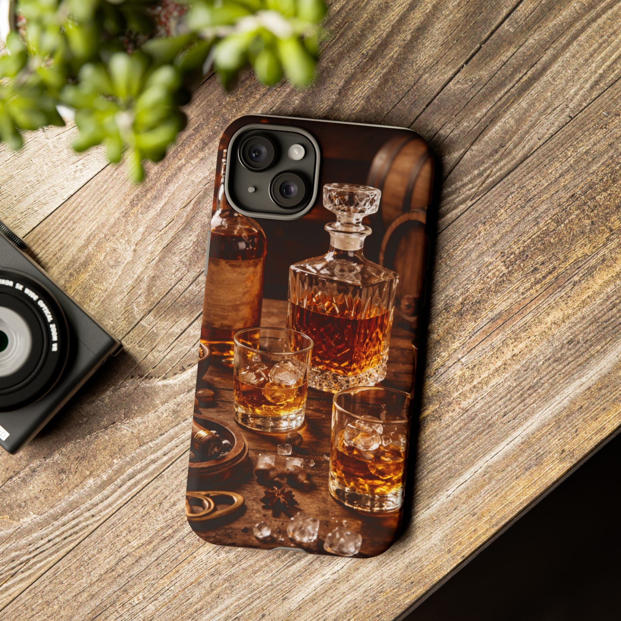 Whiskey Decanter Phone Case — Vintage Bar Spirits Protective Tough Case