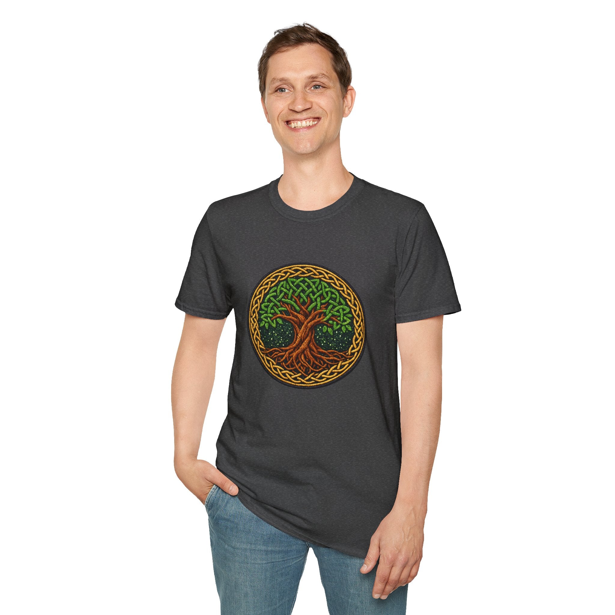 Celtic Tree of Life T‑Shirt — Green Knotwork Nature Tee