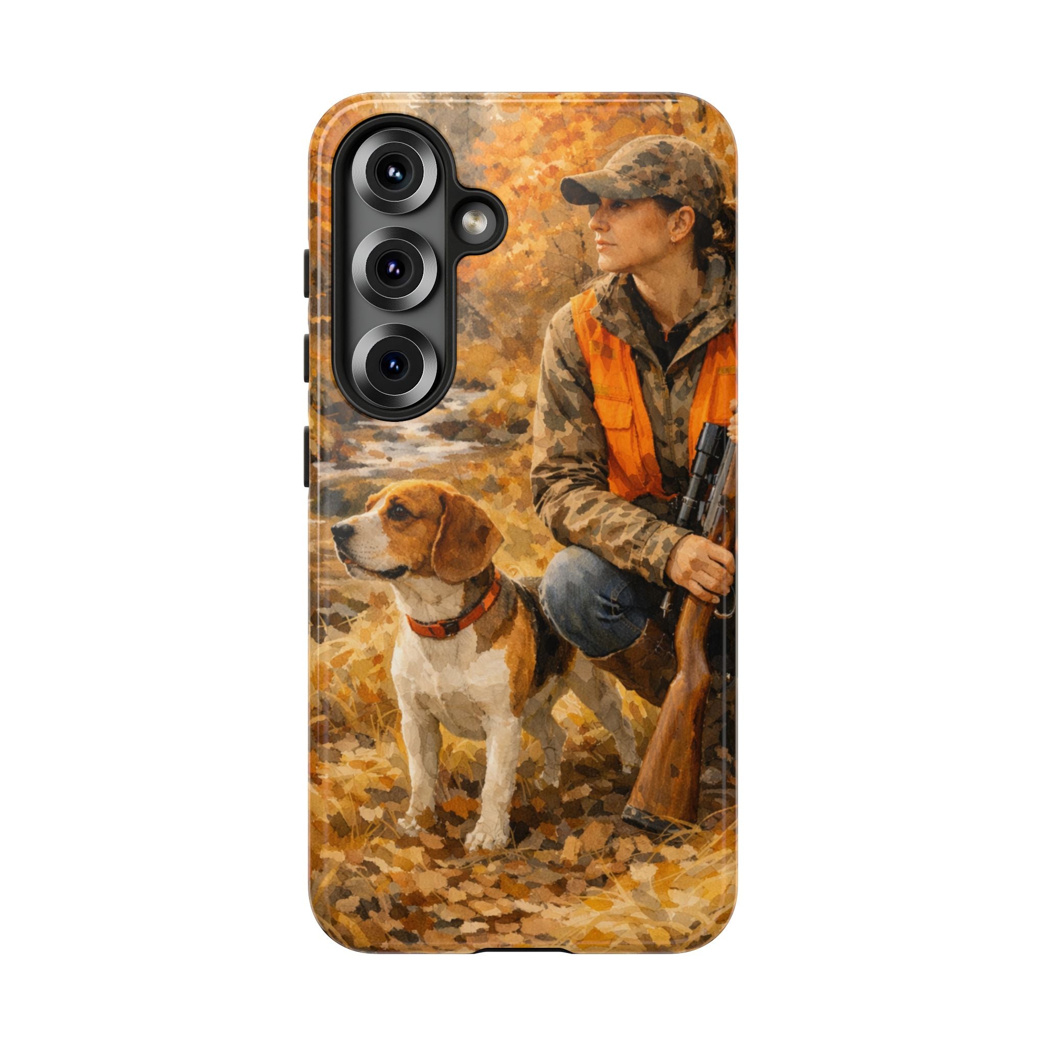 Hunter and Beagle Phone Case — Hunting Dog Autumn Camouflage iPhone Cover