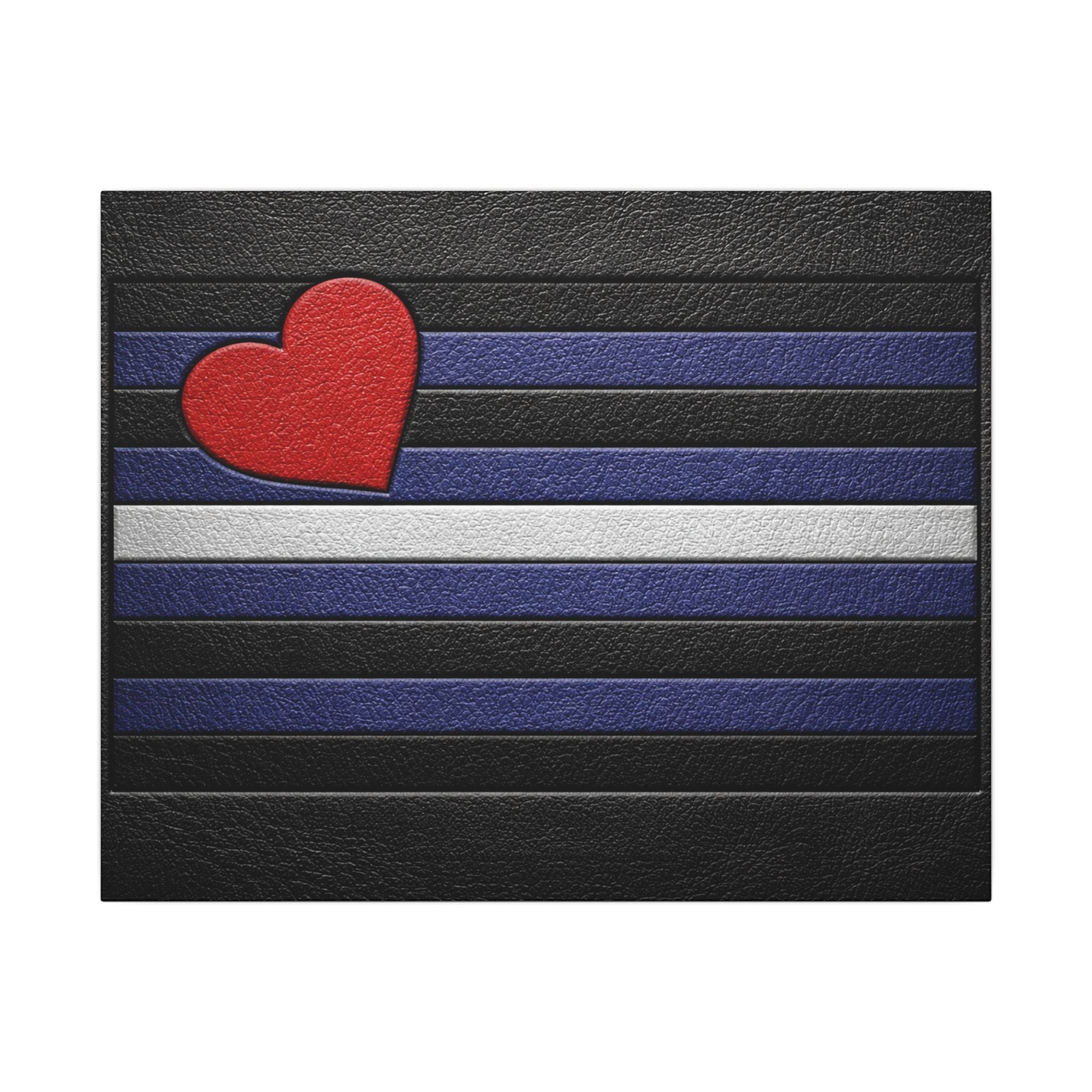 Leather Heart Canvas Wall Art - Matte Stretched Leather Pride Tribute