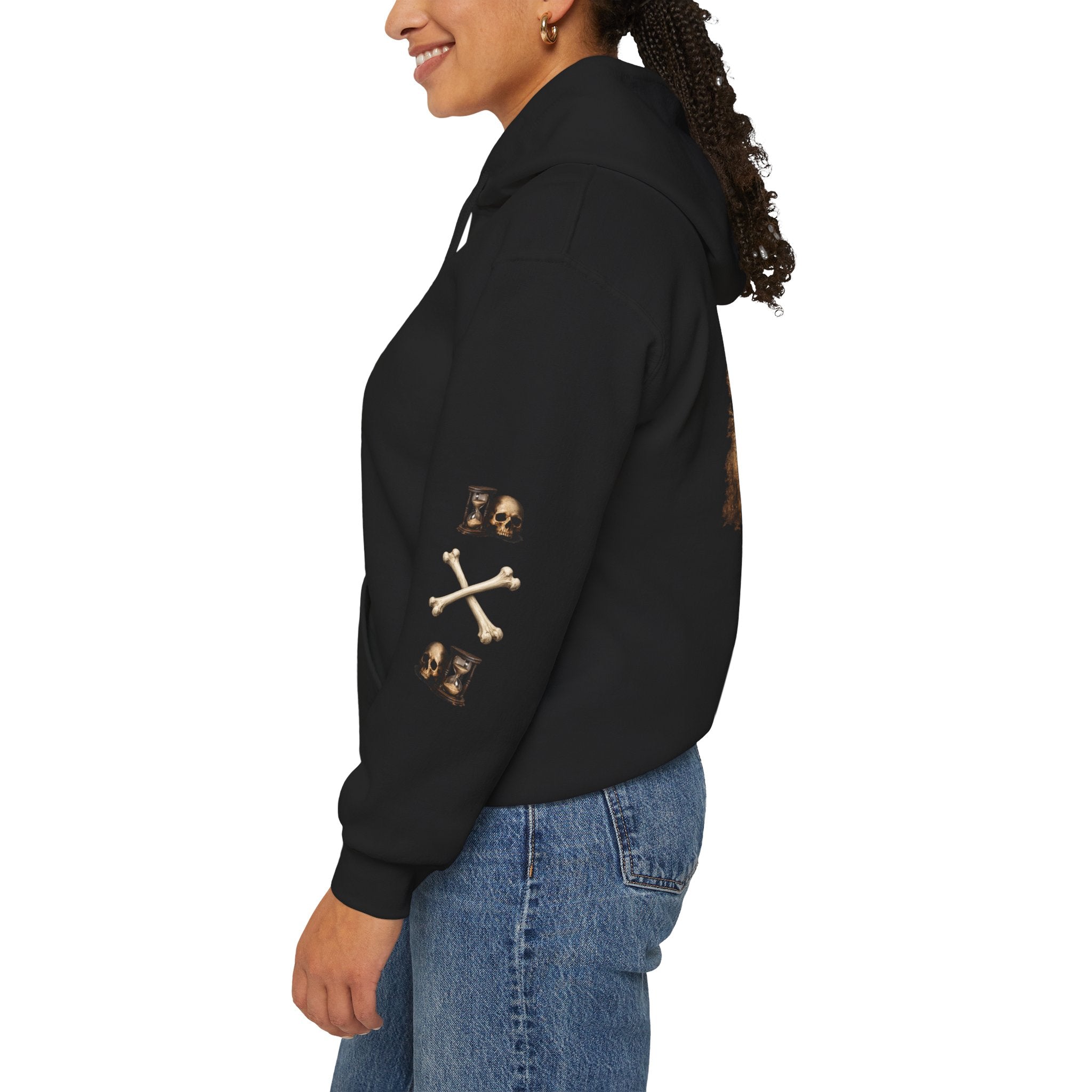 Premium Motorcycle Hoodie - "Time Wasted Is Time Lost" Skull & Crossbones Biker Pullover
